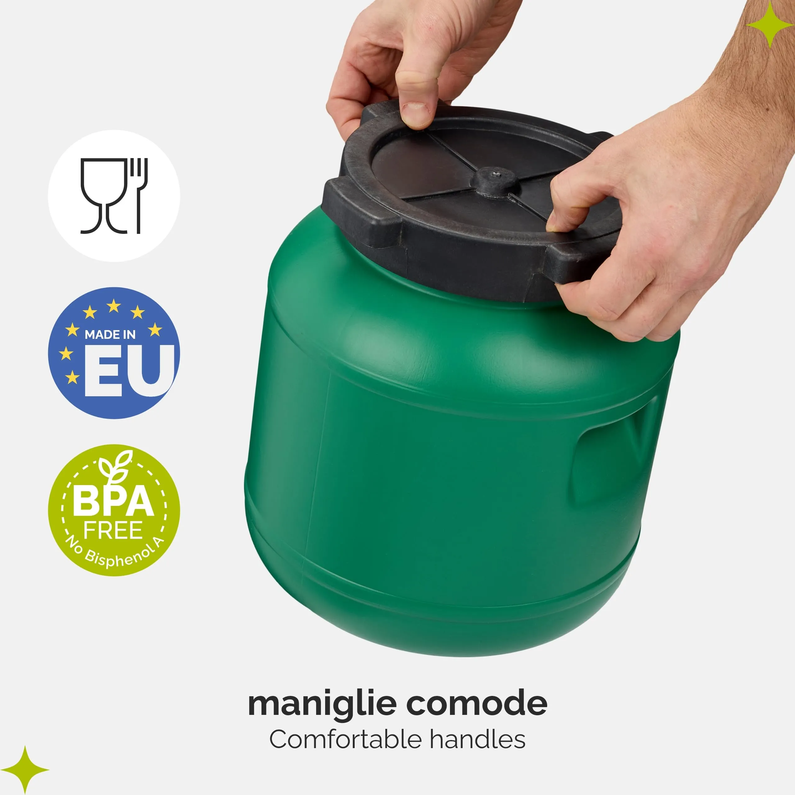 Garronda Tanica Acqua HDPE per Alimenti 10L Verde GD-0078 - immagine 4