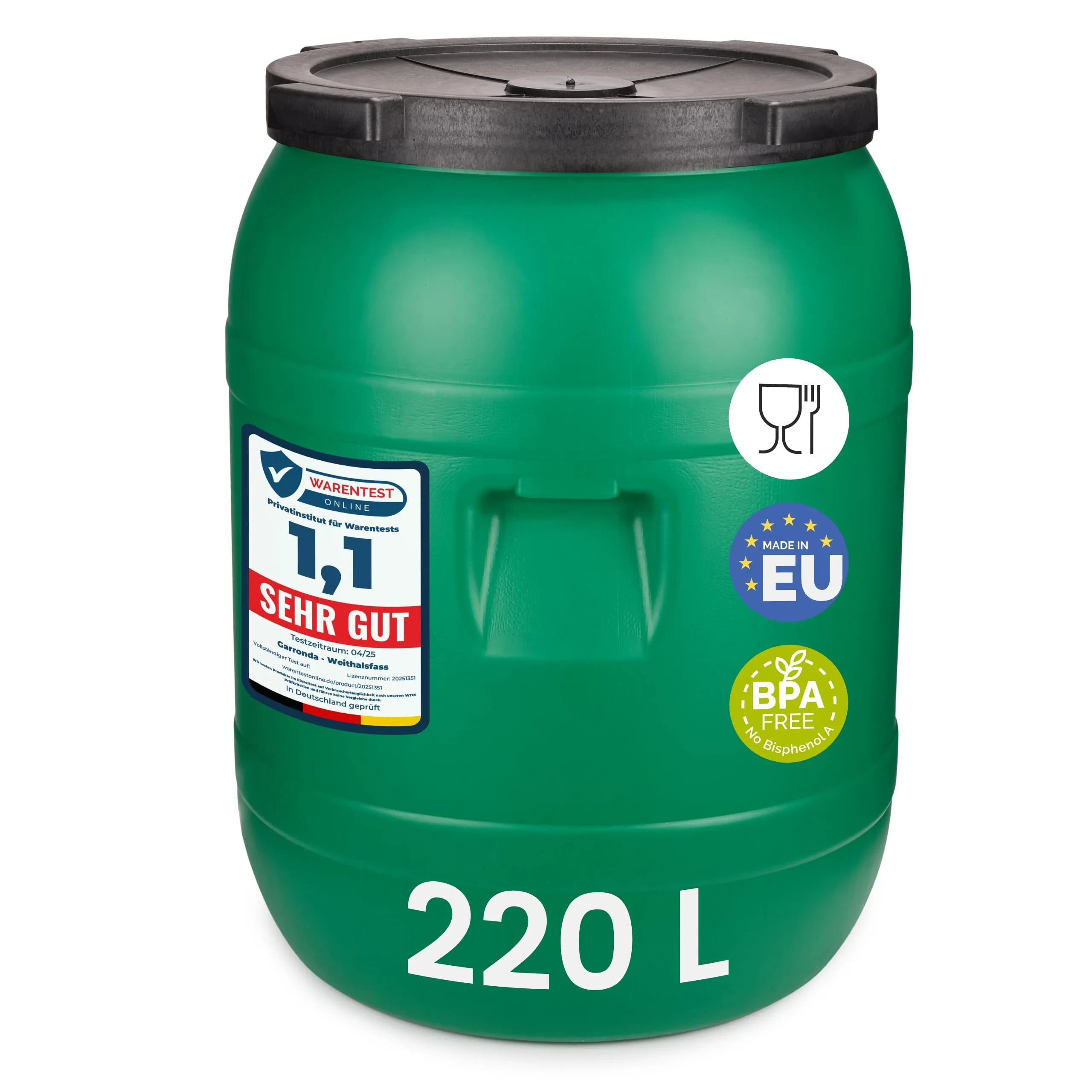 Garronda Serbatoio Acqua HDPE per Alimenti 220L Verde GD-0078 - immagine 1