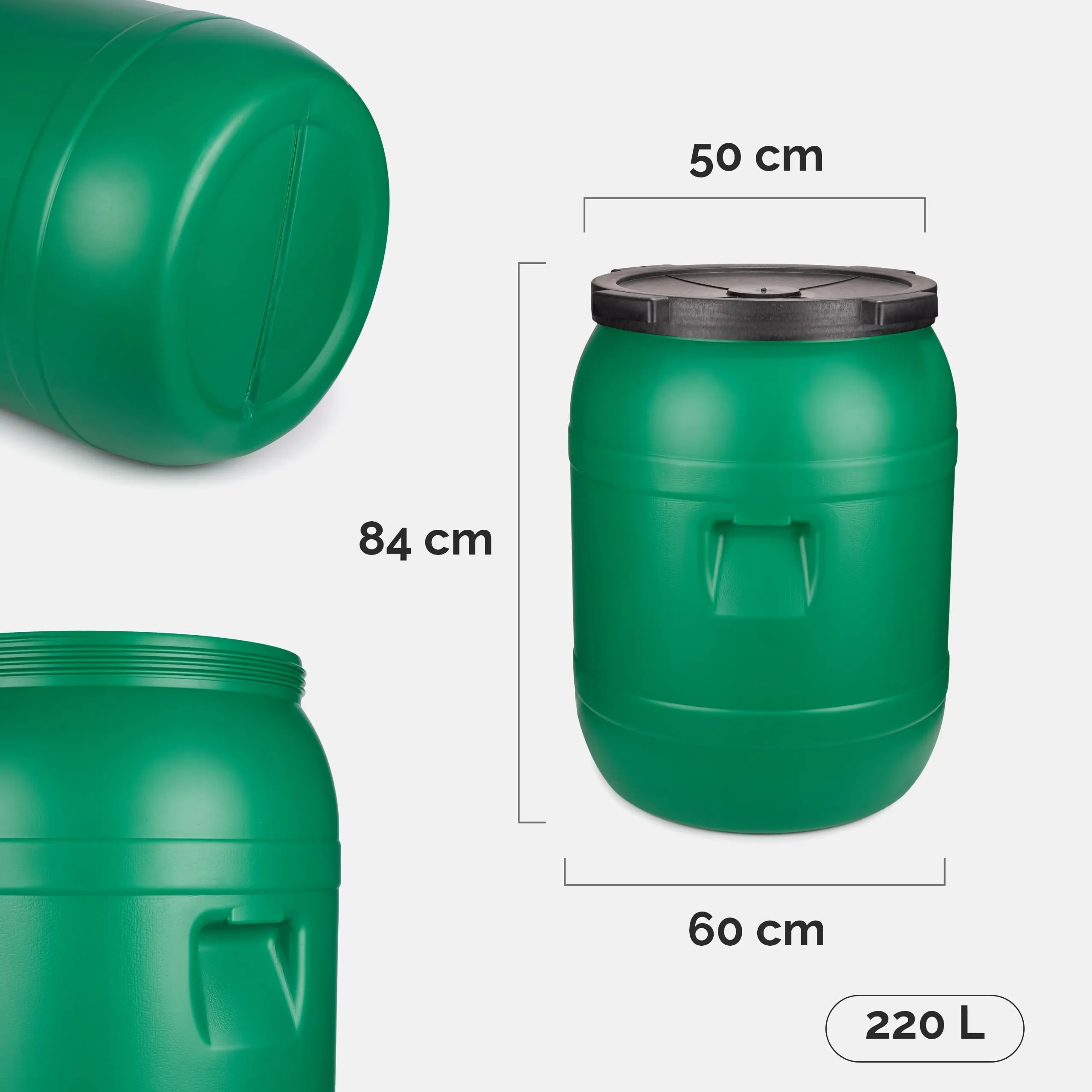 Garronda Serbatoio Acqua HDPE per Alimenti 220L Verde GD-0078 - immagine 2