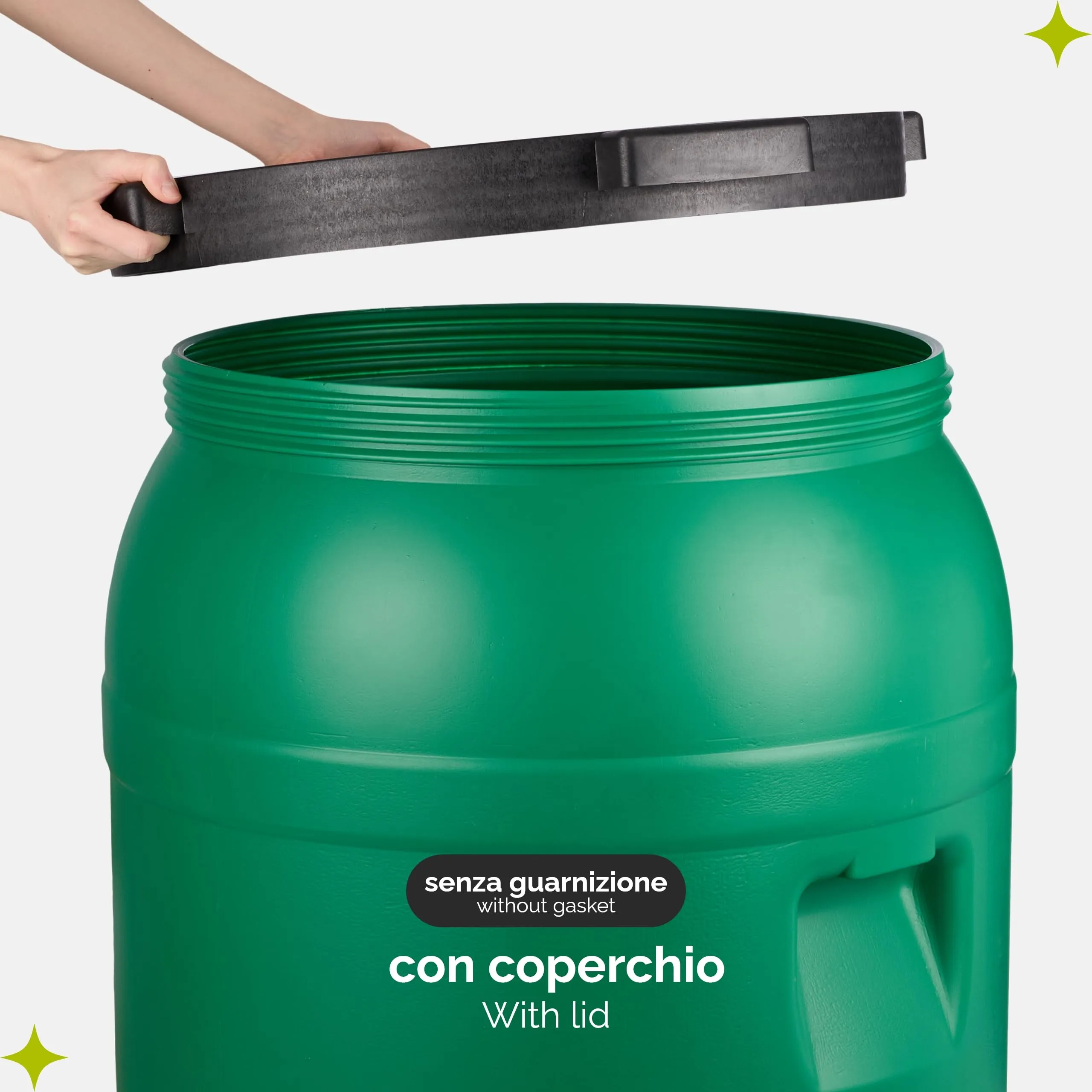 Garronda Serbatoio Acqua HDPE per Alimenti 220L Verde GD-0078 - immagine 3