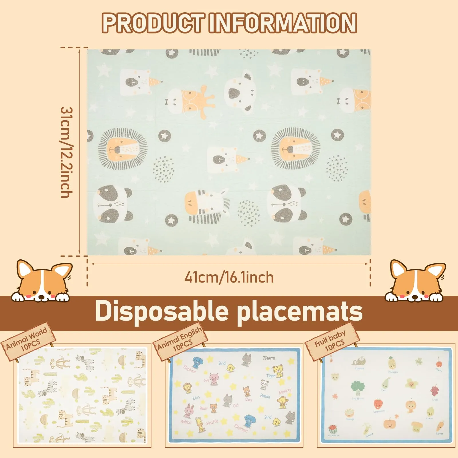 BOBASH Tovagliette Usa e Getta per Bambini, 41 x 31 cm, Impermeabili, 60 Pezzi - immagine 7