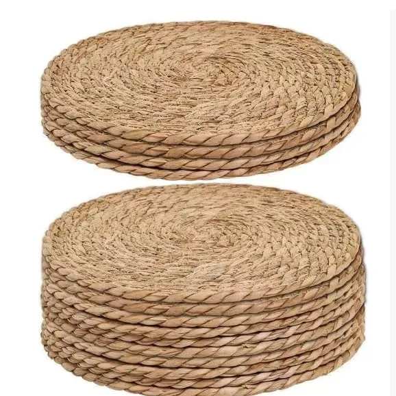 TuToy Tovagliette in Rattan Intrecciate a Mano, 10 Pezzi, 24cm, Naturale - immagine 1
