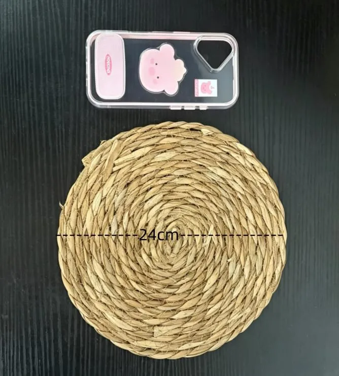 TuToy Tovagliette in Rattan Intrecciate a Mano, 10 Pezzi, 24cm, Naturale - immagine 2