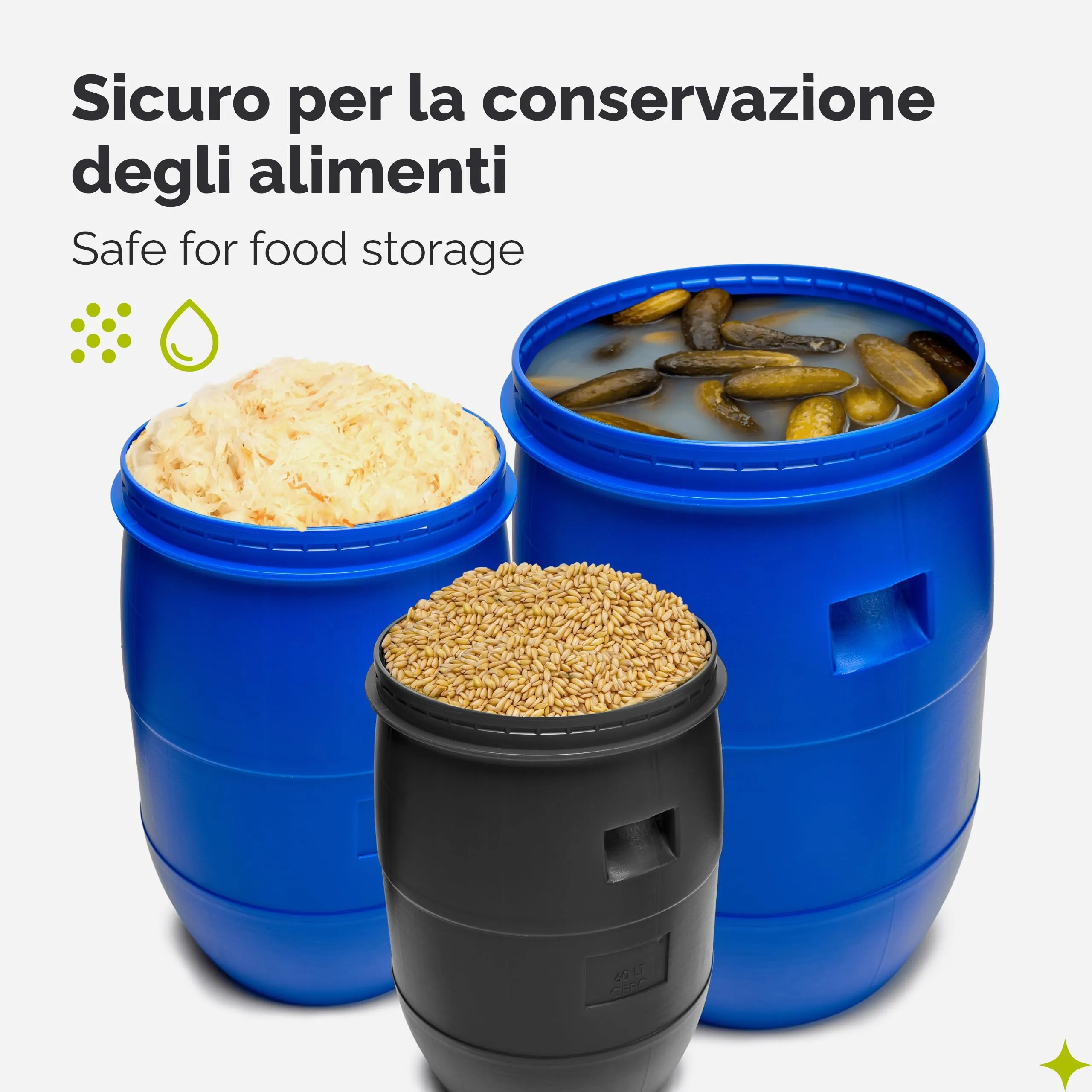 Garronda Serbatoio Acqua HDPE per Alimenti 60L Nero GD-0078 - immagine 5