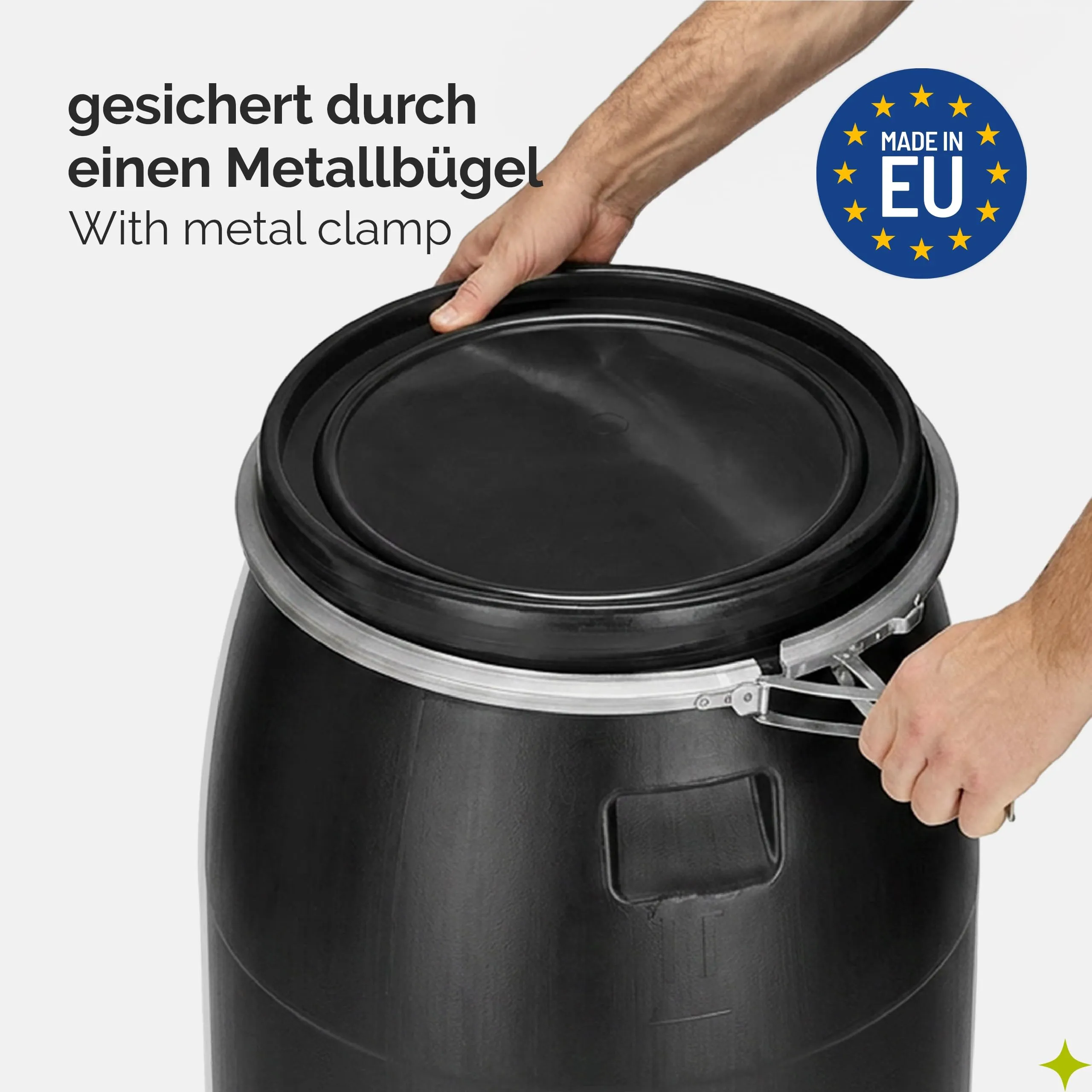 Garronda Serbatoio Acqua HDPE per Alimenti 120L Nero GD-0078 - immagine 4
