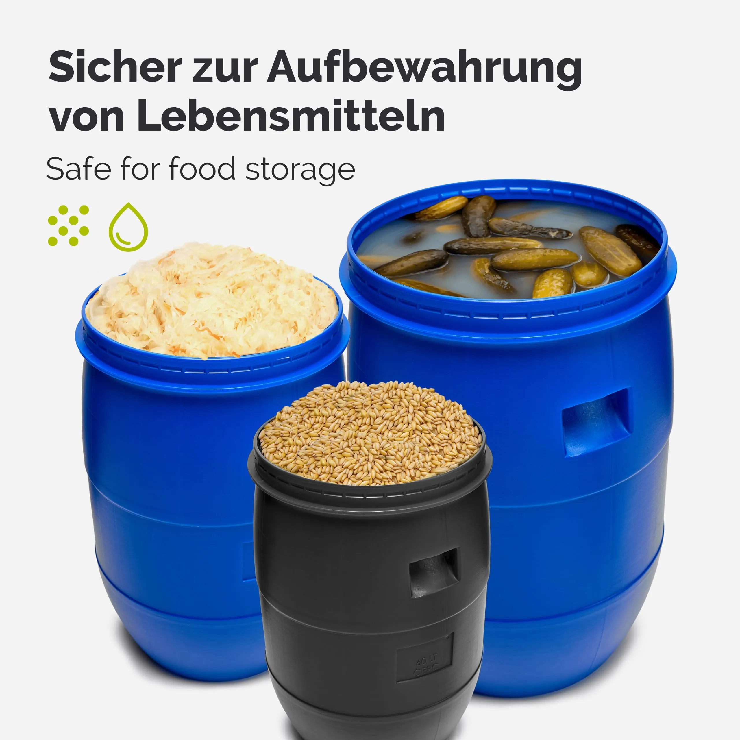 Garronda Serbatoio Acqua HDPE per Alimenti 120L Nero GD-0078 - immagine 5