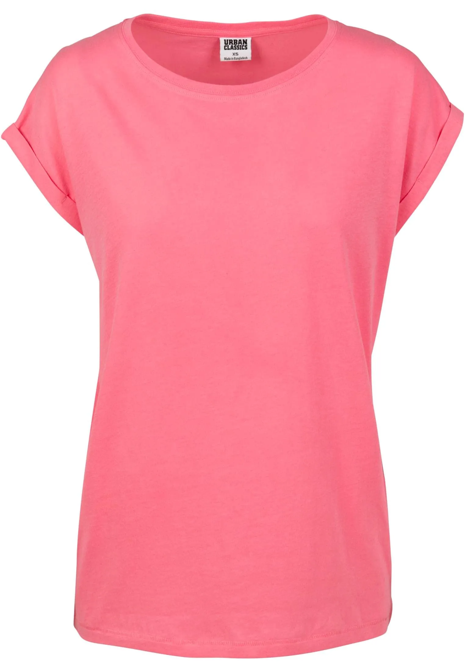Urban Classics T-Shirt da Donna con Maniche Arrotolate in Cotone, Rosso Ciliegia, Taglia XXL - immagine 6