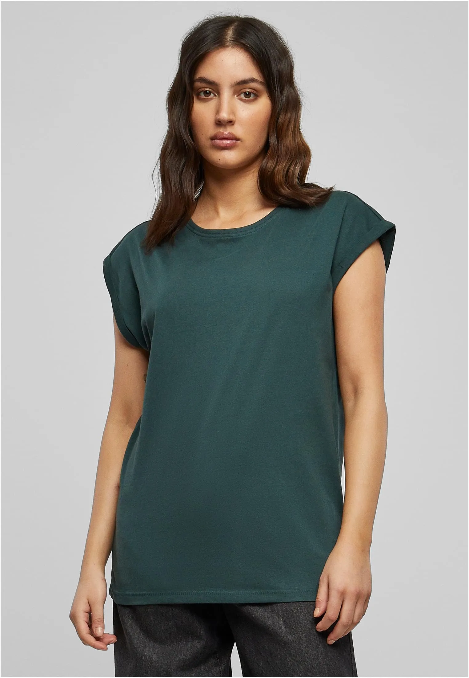 Urban Classics T-Shirt da Donna con Manica Arrotolata, Rosso Ciliegia, XXL - immagine 5