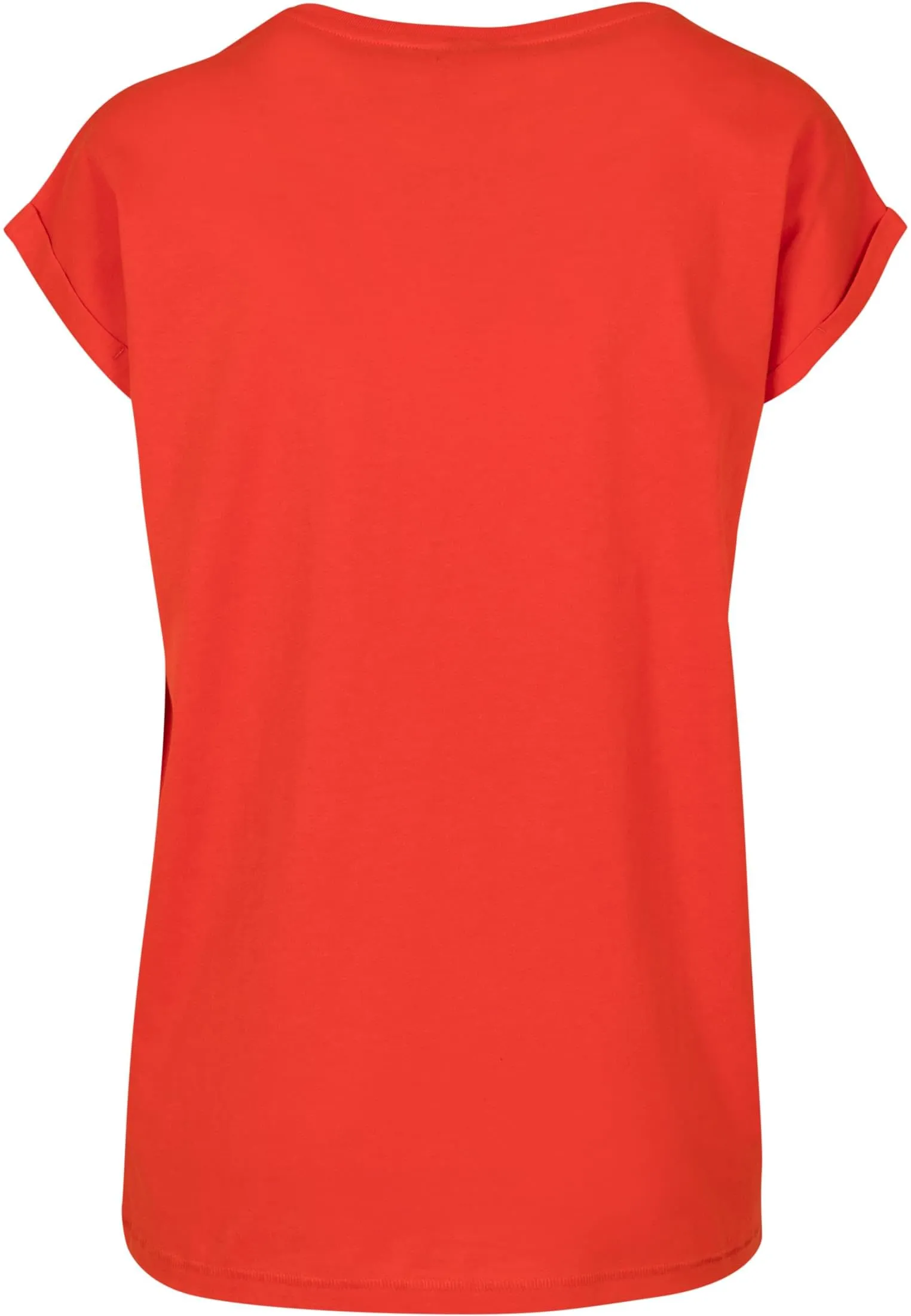 Urban Classics Donna T-Shirt con Maniche Arrotolate in Cotone, Rosso Ciliegia, Taglia XXL - immagine 5