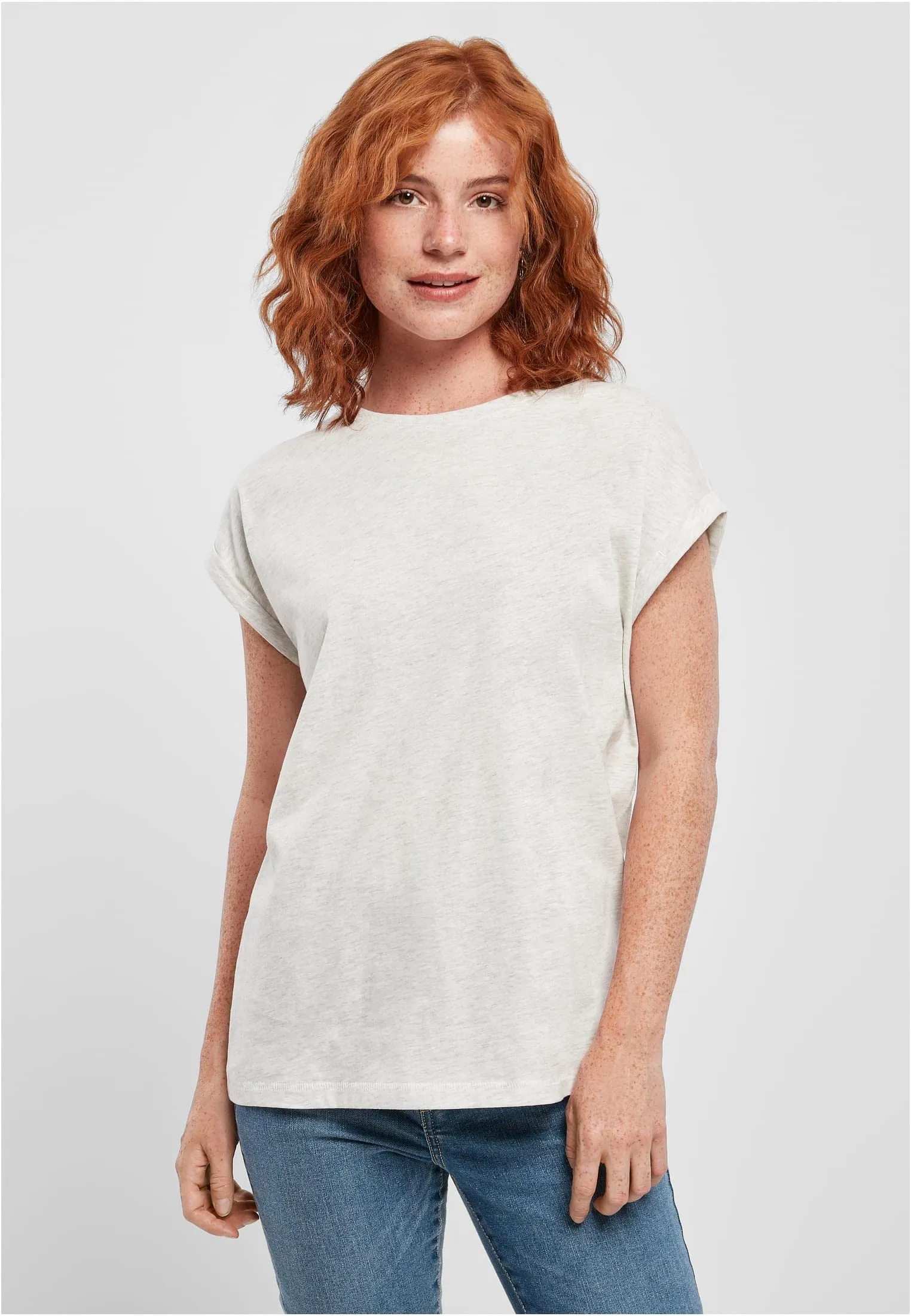 Urban Classics T-shirt da Donna con Manica Arrotolata in Cotone, Rosso Ciliegia, Taglia XXL - immagine 5
