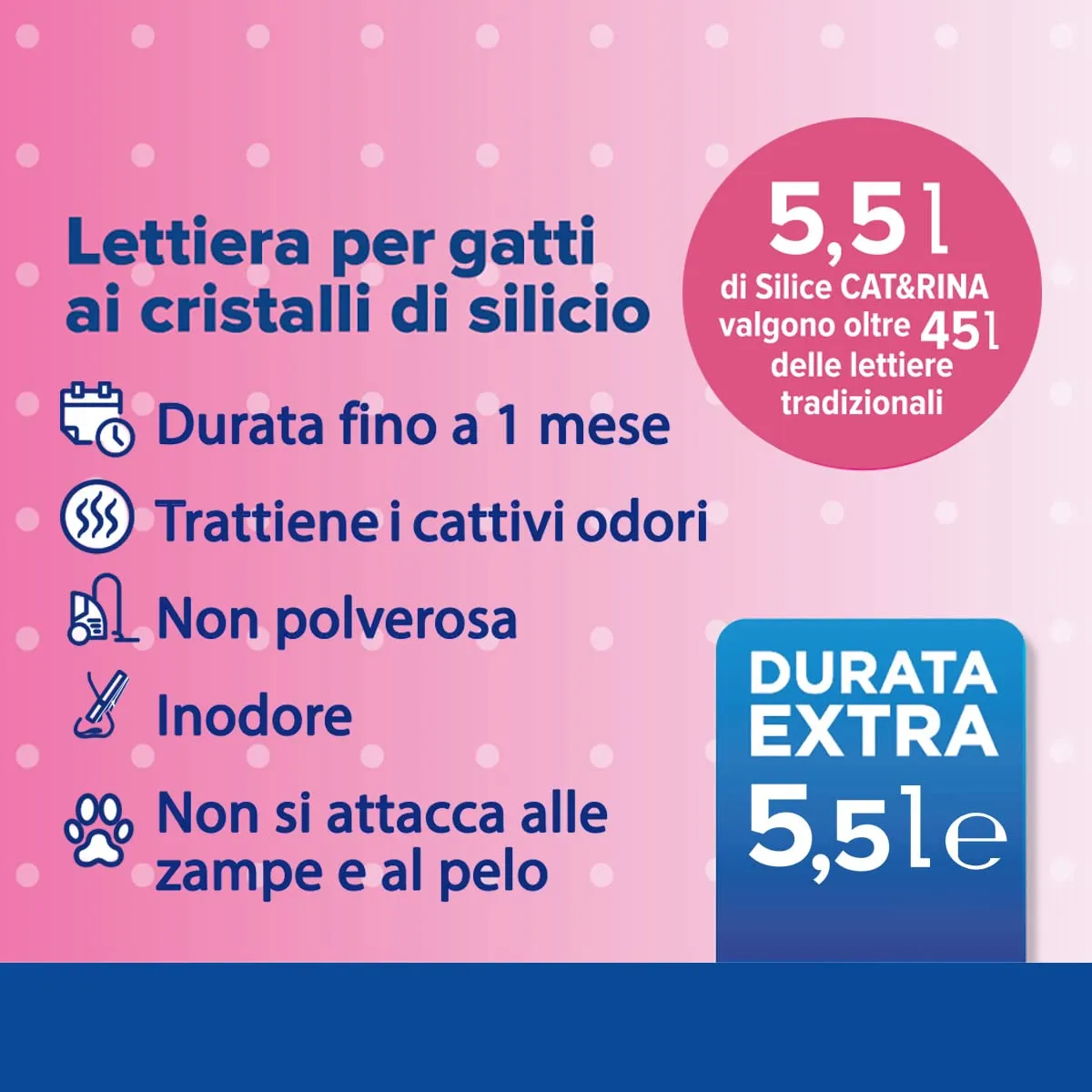 Cat&Rina Lettiera Gatti ai Cristalli di Silicio, 5,5 L - immagine 2