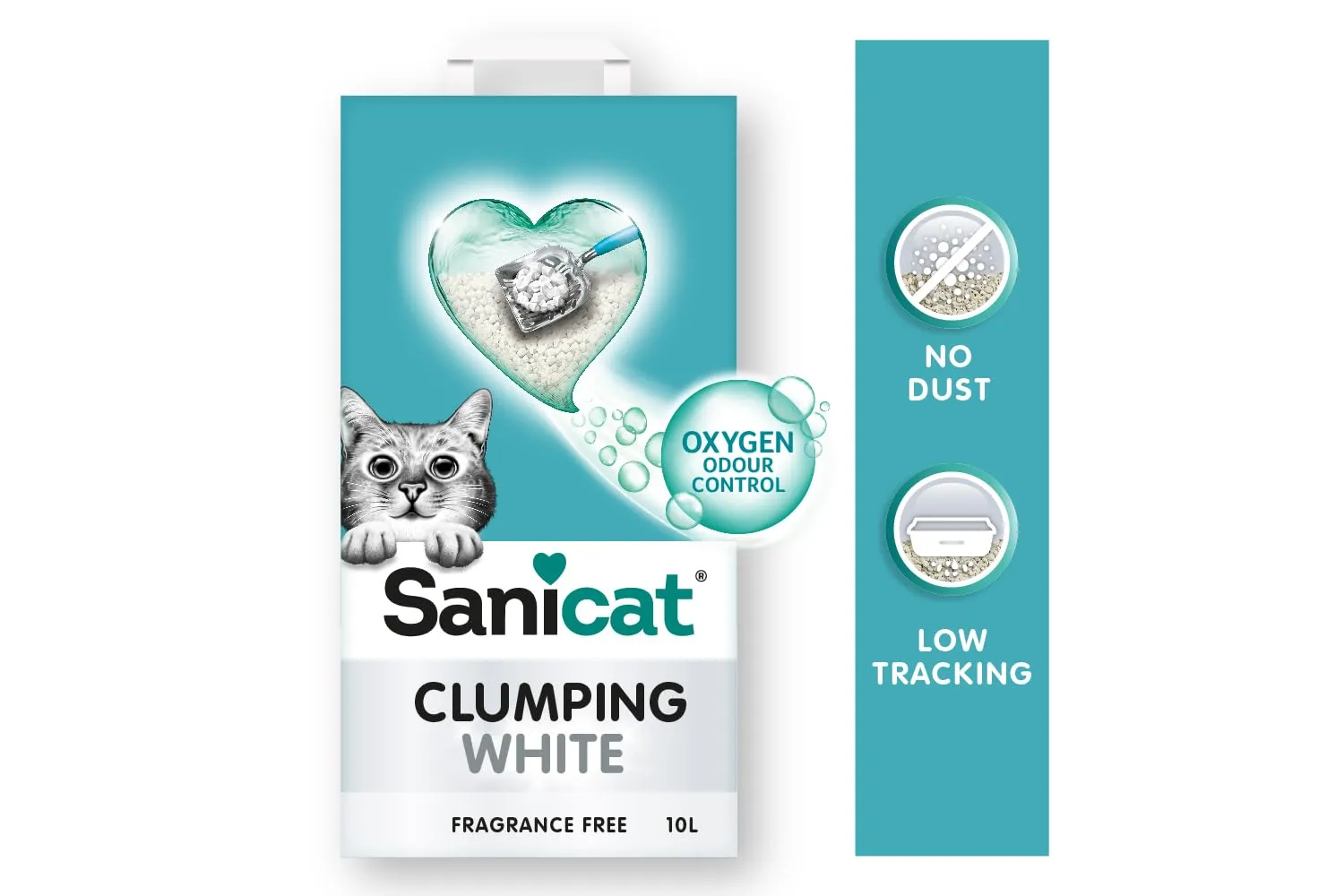 Sanicat Clumping White Unscented Cat Litter - 10 L - immagine 2