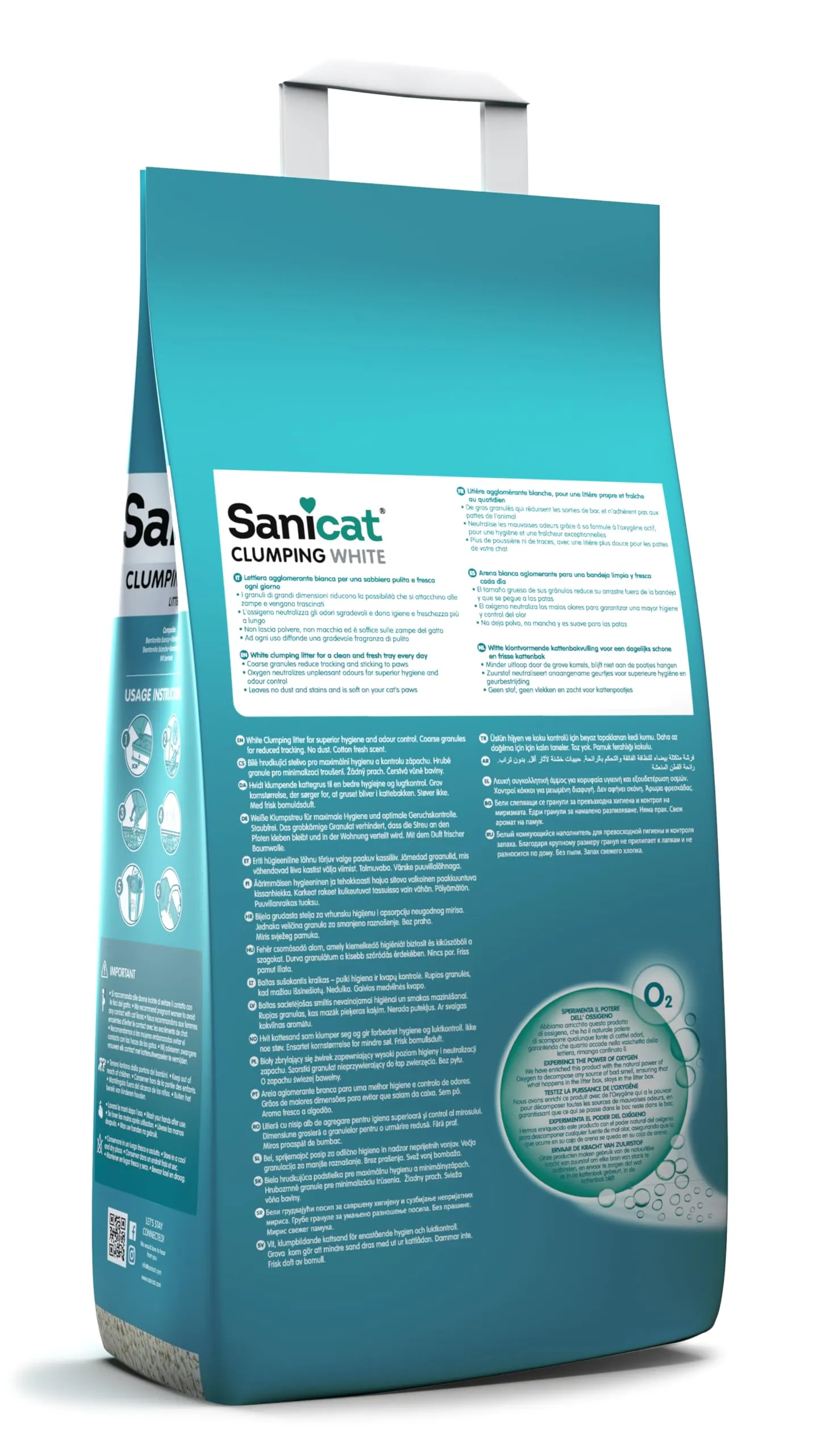 Sanicat Clumping White Unscented Cat Litter - 10 L - immagine 3