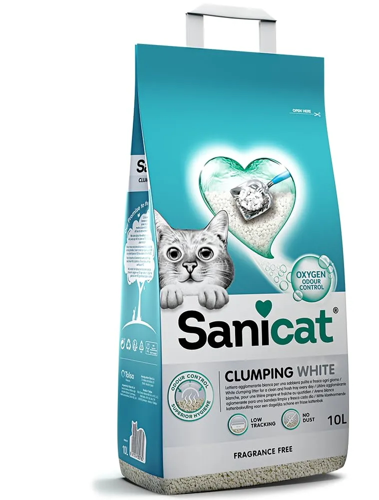 Sanicat Clumping White Unscented Cat Litter - 10 L - immagine 4