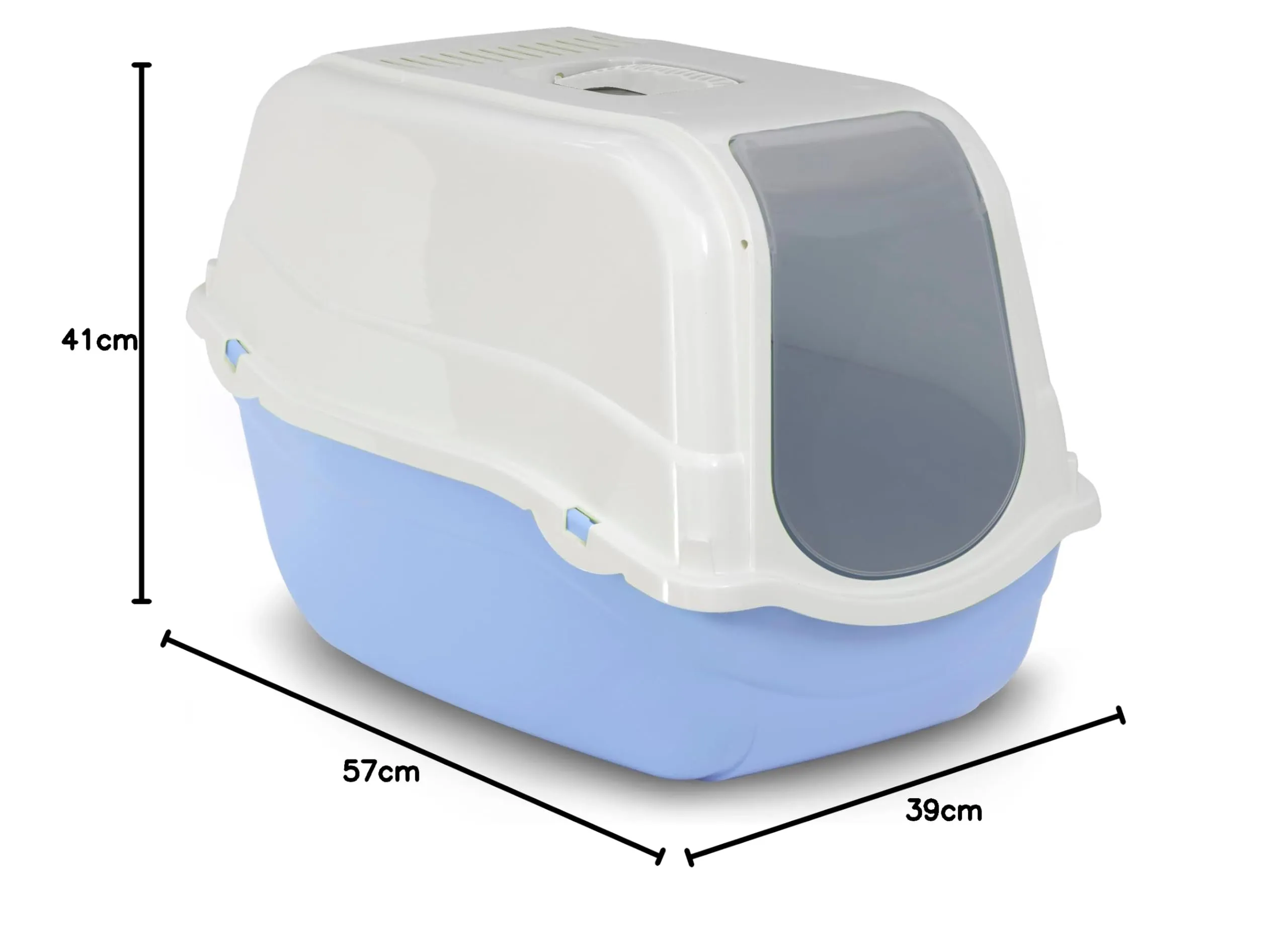 MP Bergamo Romeo Litter Box with Filter, Azzurro - immagine 2