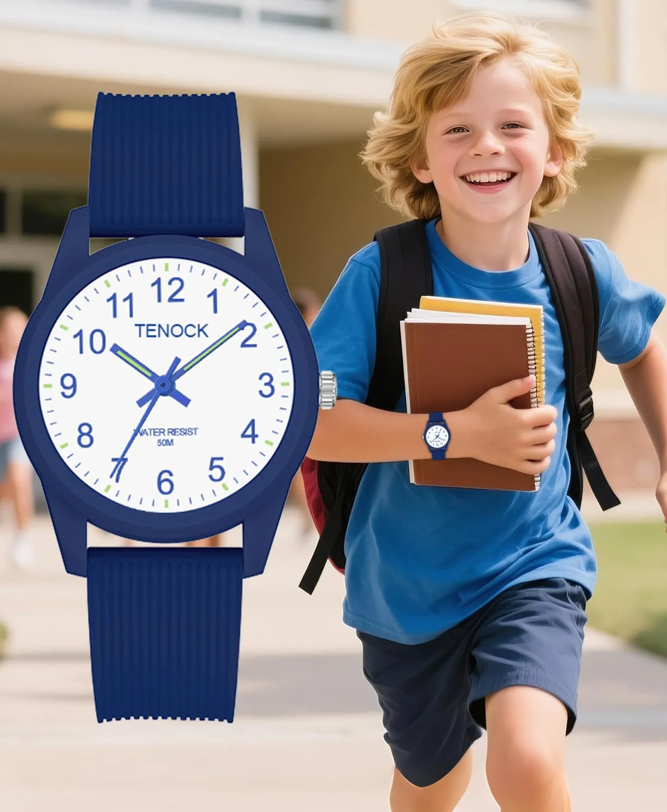 TENOCK Orologio Analogico per Bambini, Impermeabile 50M, Età 4-12 Anni, Modello SD6088 - immagine 2