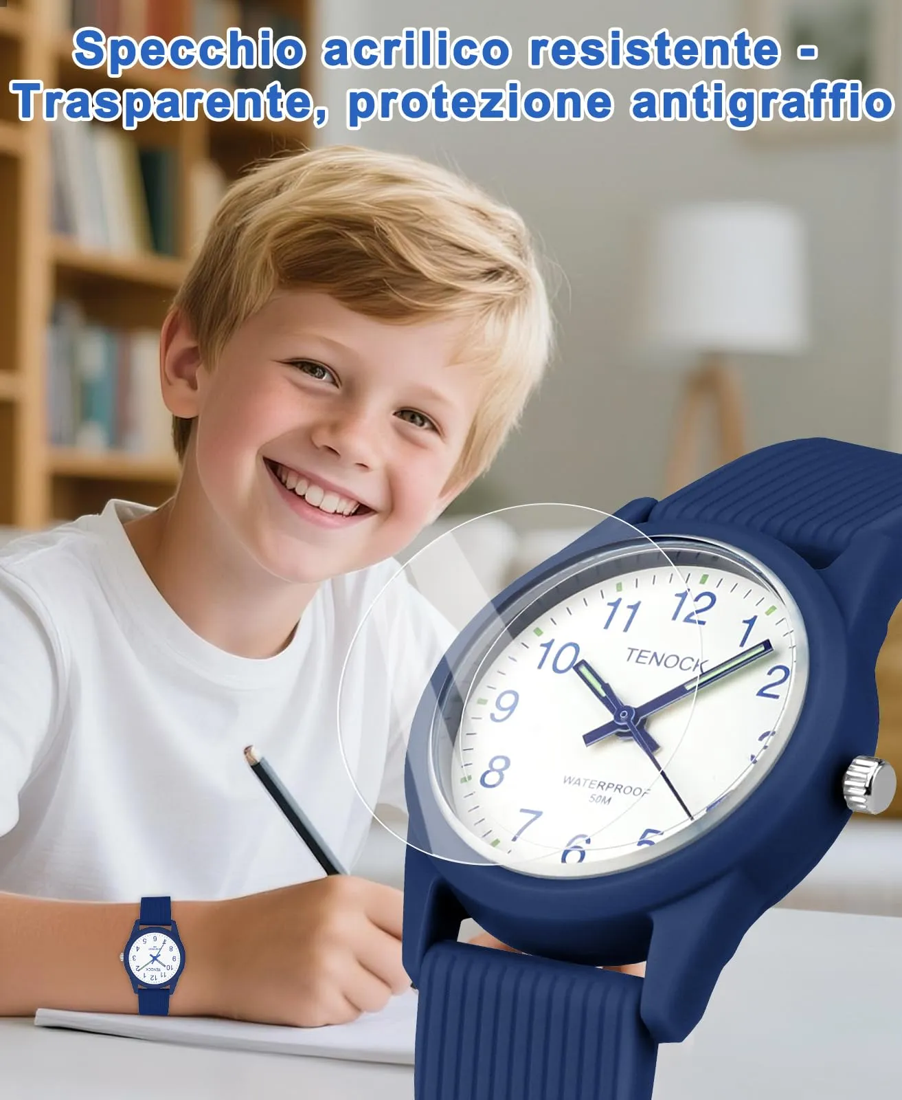 TENOCK Orologio Analogico per Bambini, Impermeabile 50M, Età 4-12 Anni, Modello SD6088 - immagine 4