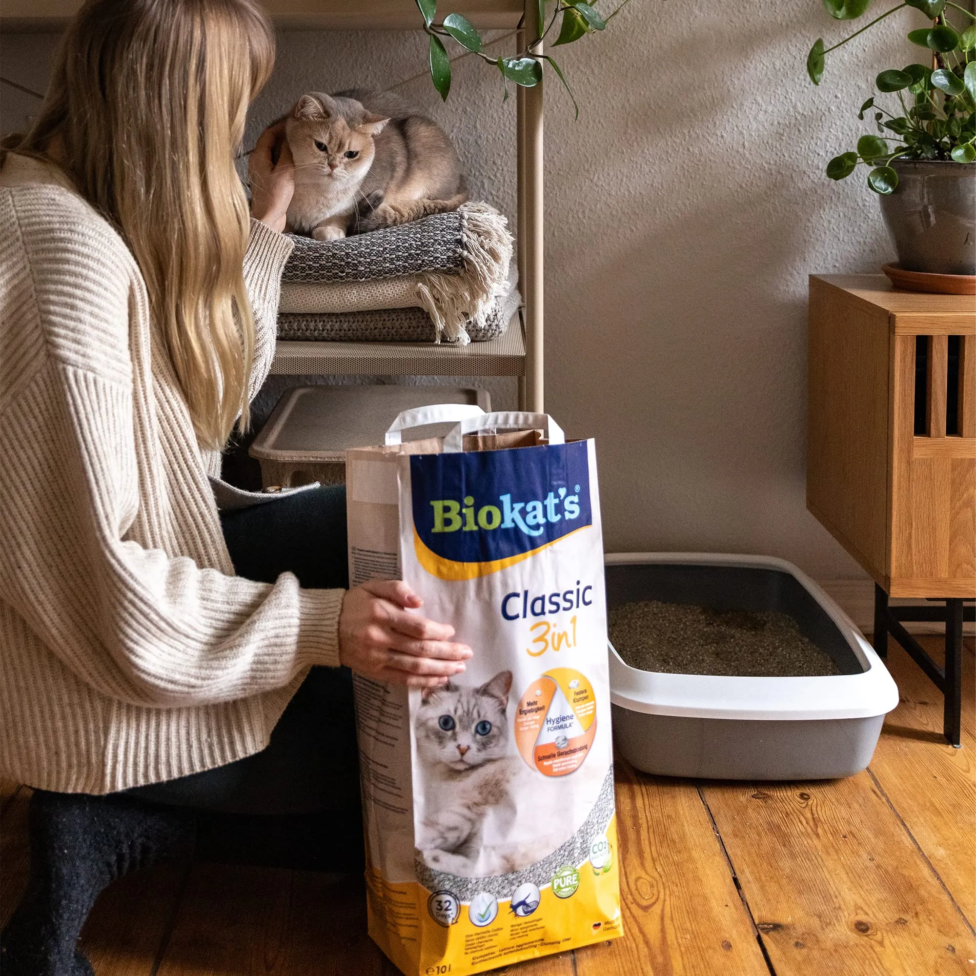 Biokat's Classic 3in1 ohne Duft Klumpende Katzenstreu, 18 L - immagine 3