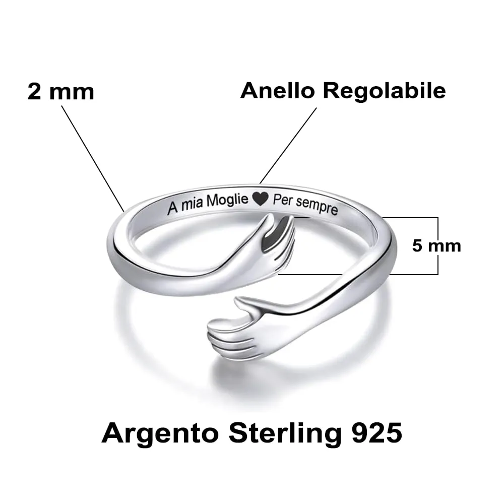 Bramart Anello da Donna in Argento Sterling 925 Regolabile con Cofanetto - immagine 6