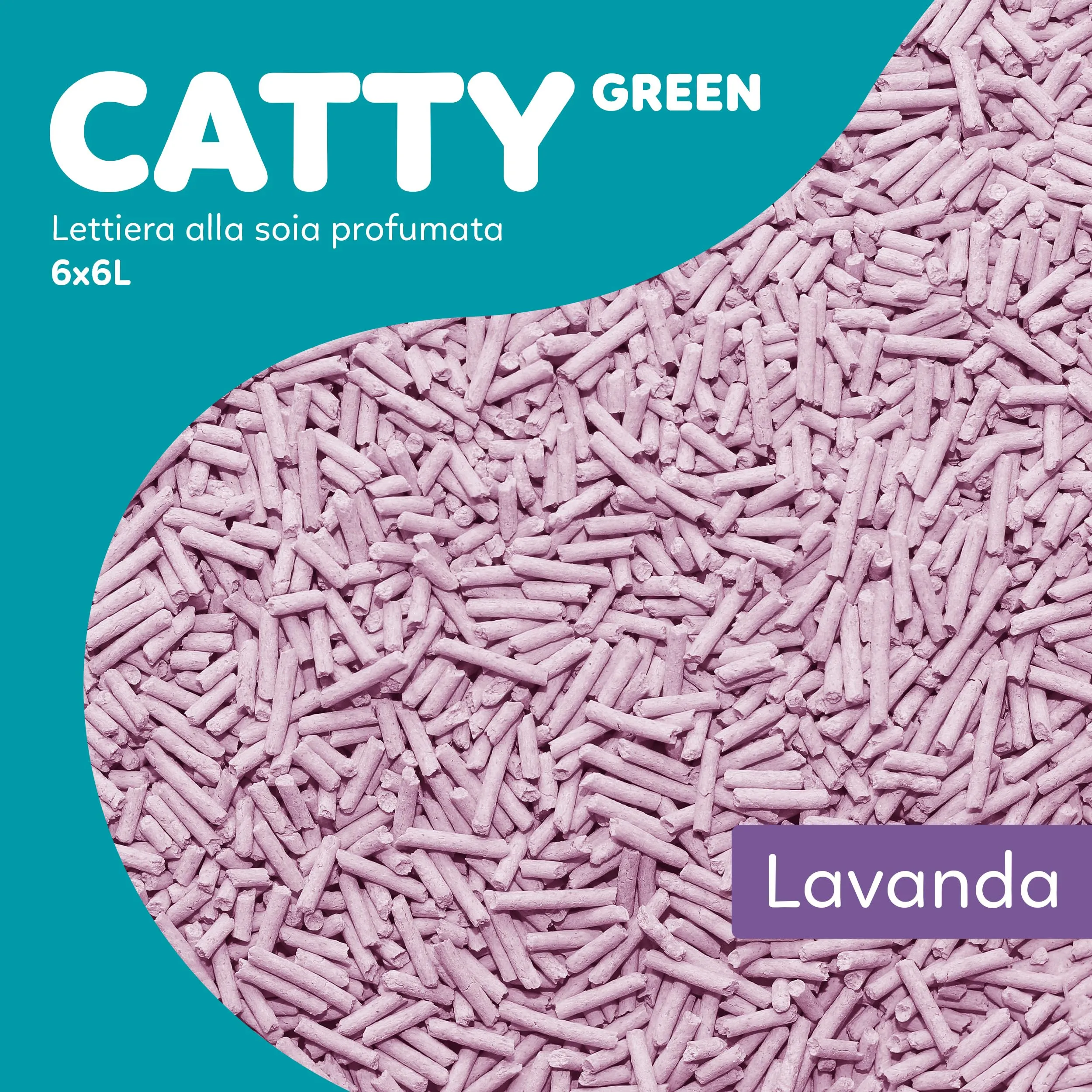 AQPET CattyGreen Lettiera in Soia Naturale per Gatti, Agglomerante Vegetale Biodegradabile alla Lavanda, 36 Litri - immagine 2