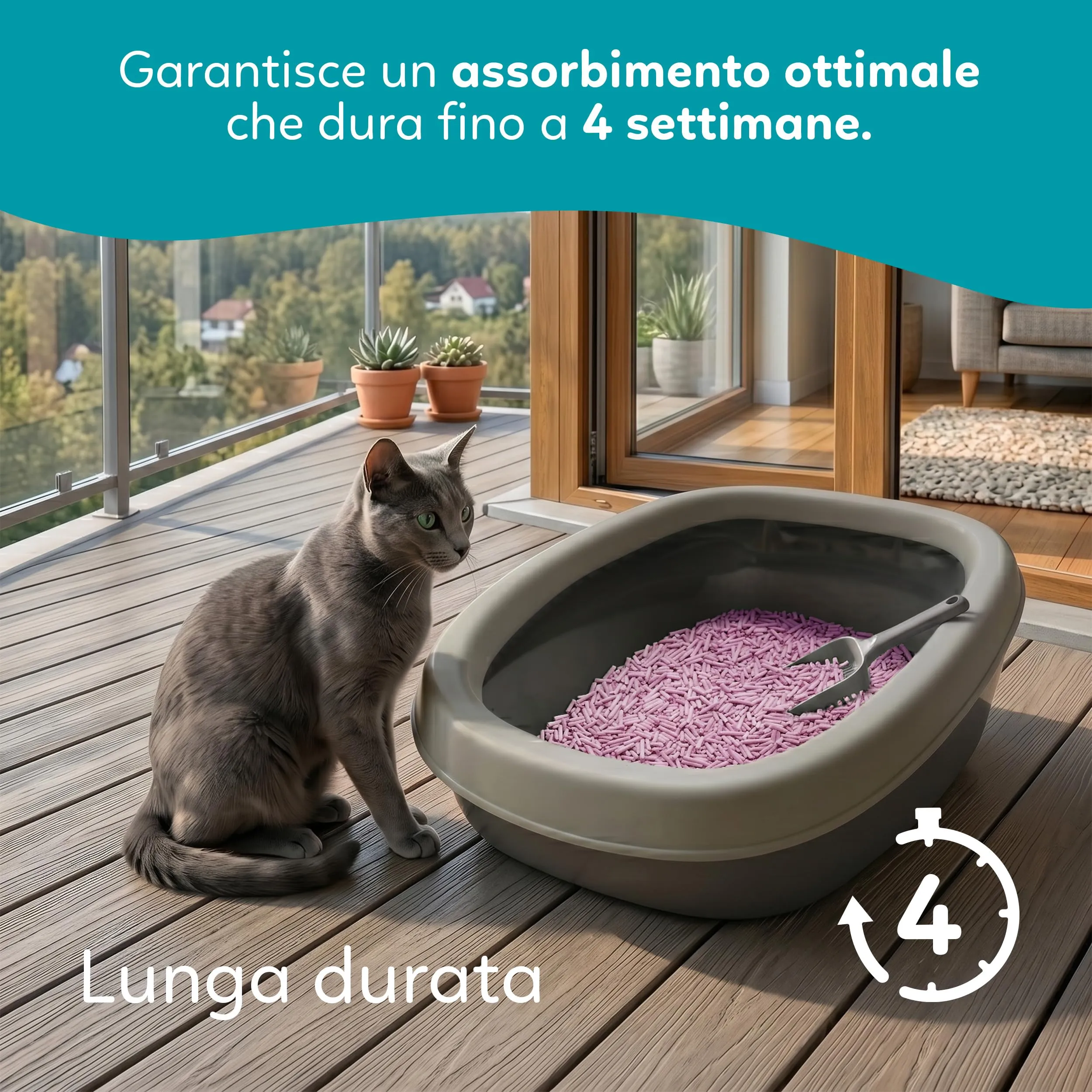 AQPET CattyGreen Lettiera in Soia Naturale per Gatti, Agglomerante Vegetale Biodegradabile alla Lavanda, 36 Litri - immagine 3