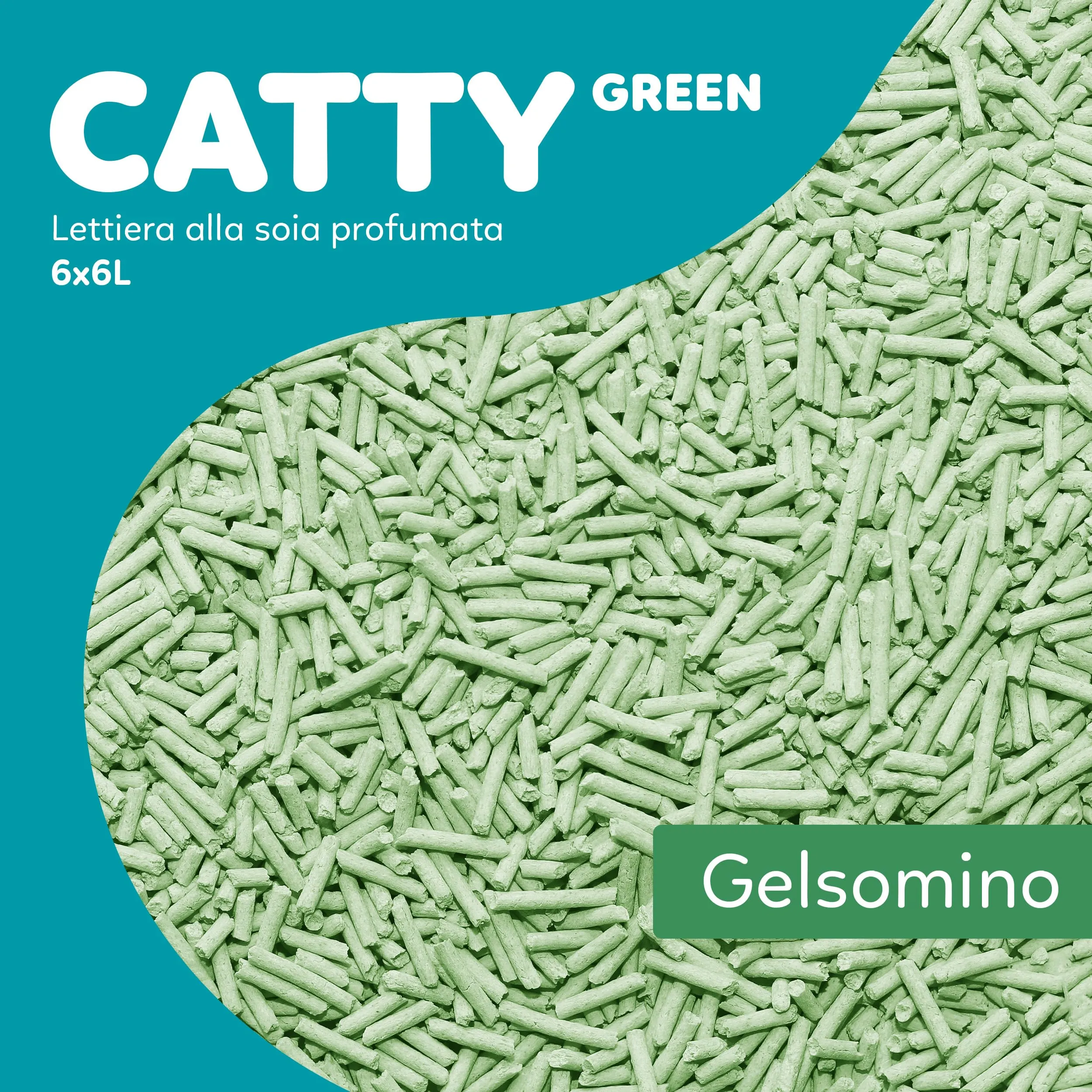 AQPET CattyGreen Lettiera di Soia Naturale per Gatti, Agglomerante Biodegradabile al Gelsomino, Smaltibile nel WC, 36 Litri - immagine 2
