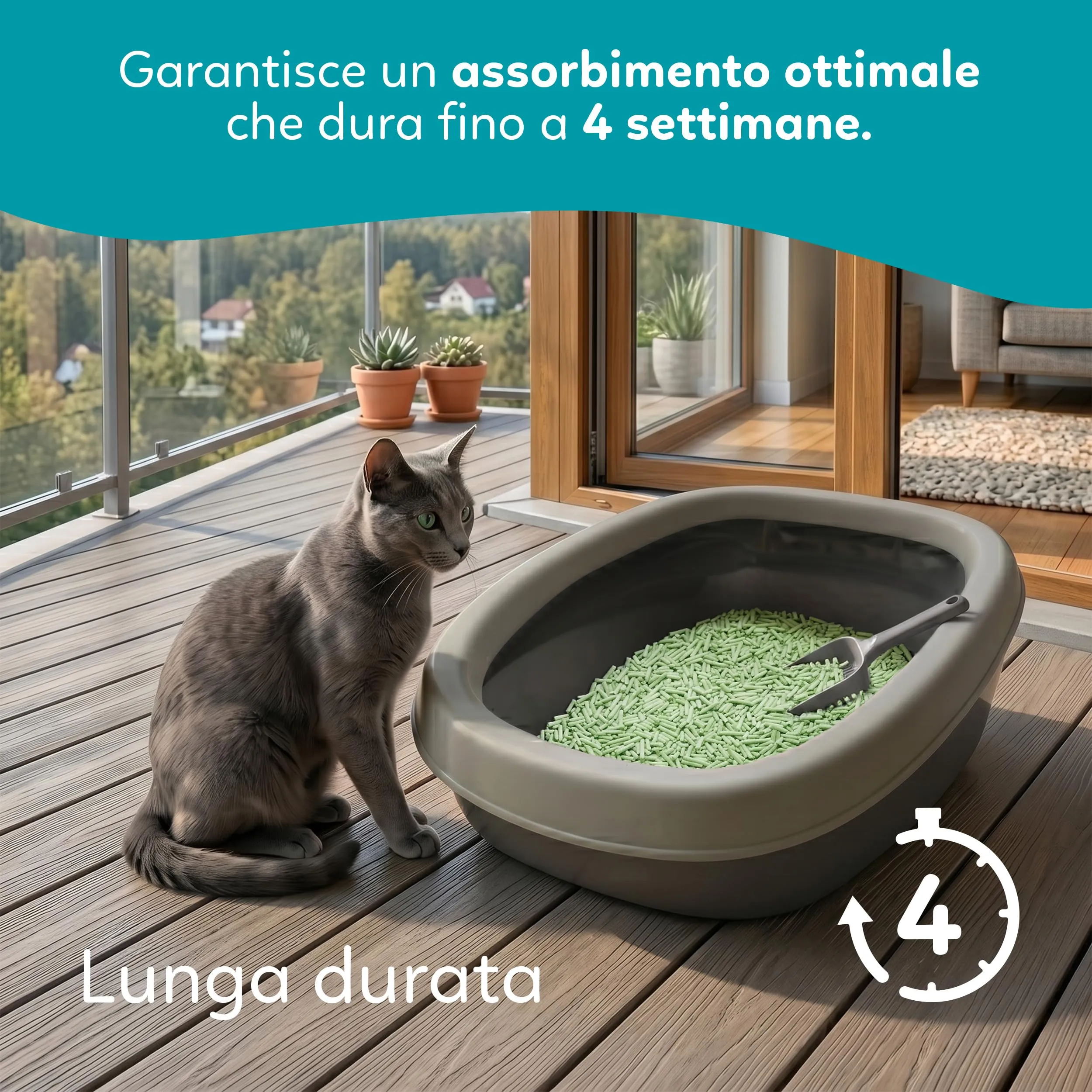 AQPET CattyGreen Lettiera di Soia Naturale per Gatti, Agglomerante Biodegradabile al Gelsomino, Smaltibile nel WC, 36 Litri - immagine 3