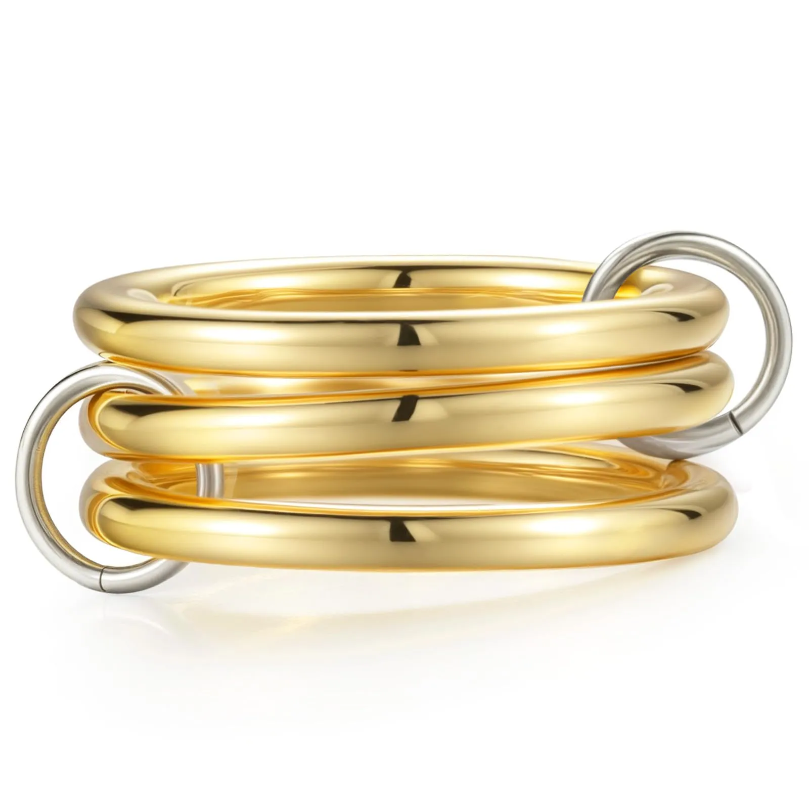 Emibele Anelli Impilabili 14K Placcati Oro per Donna, Taglia 6 - immagine 1