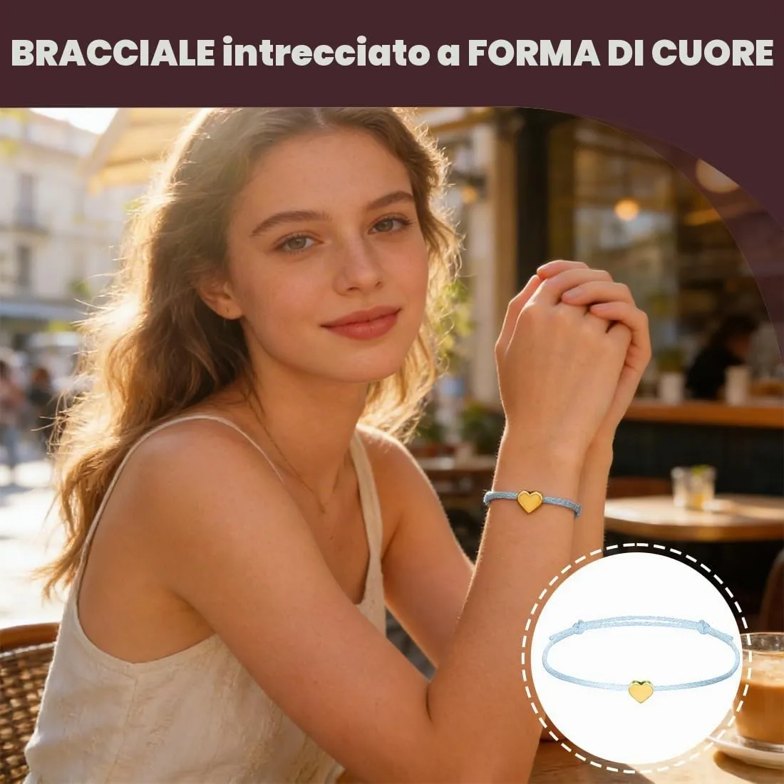 FHRYNA 20 Braccialetti dell'amicizia a cuore d'oro regolabili 16-25 cm - immagine 4