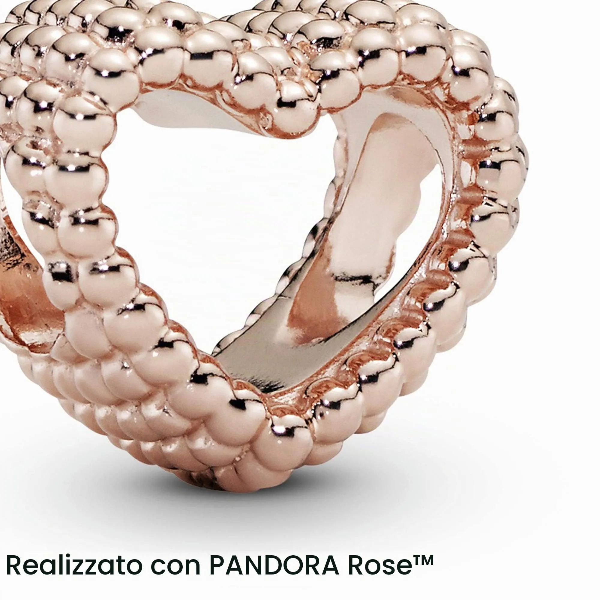 Pandora Ciondolo Cuore Aperto con Perline, Placcato in Oro Rosa 14k - immagine 3