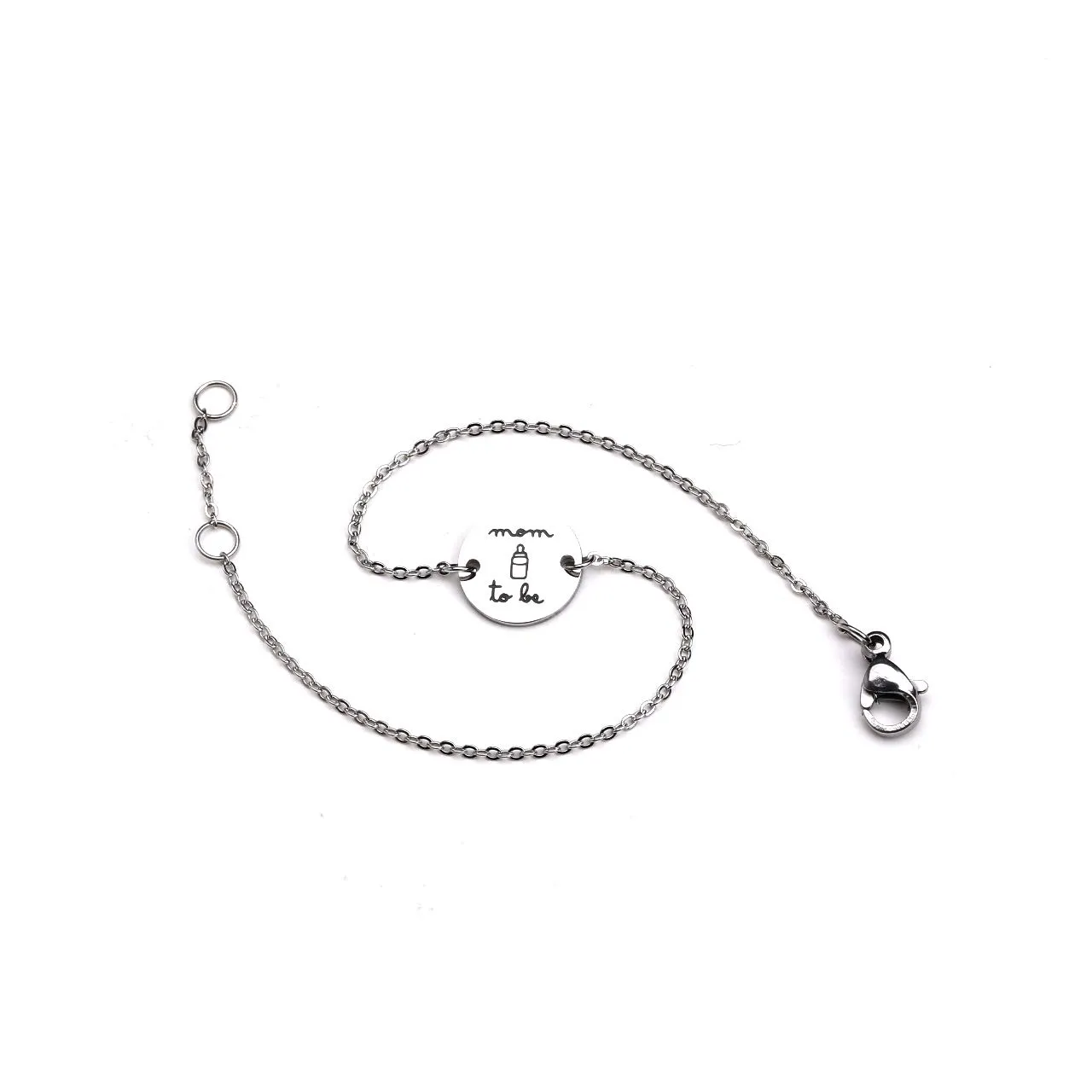 MAMIJUX Bracciale a bottoncino in acciaio Mom to be - immagine 2