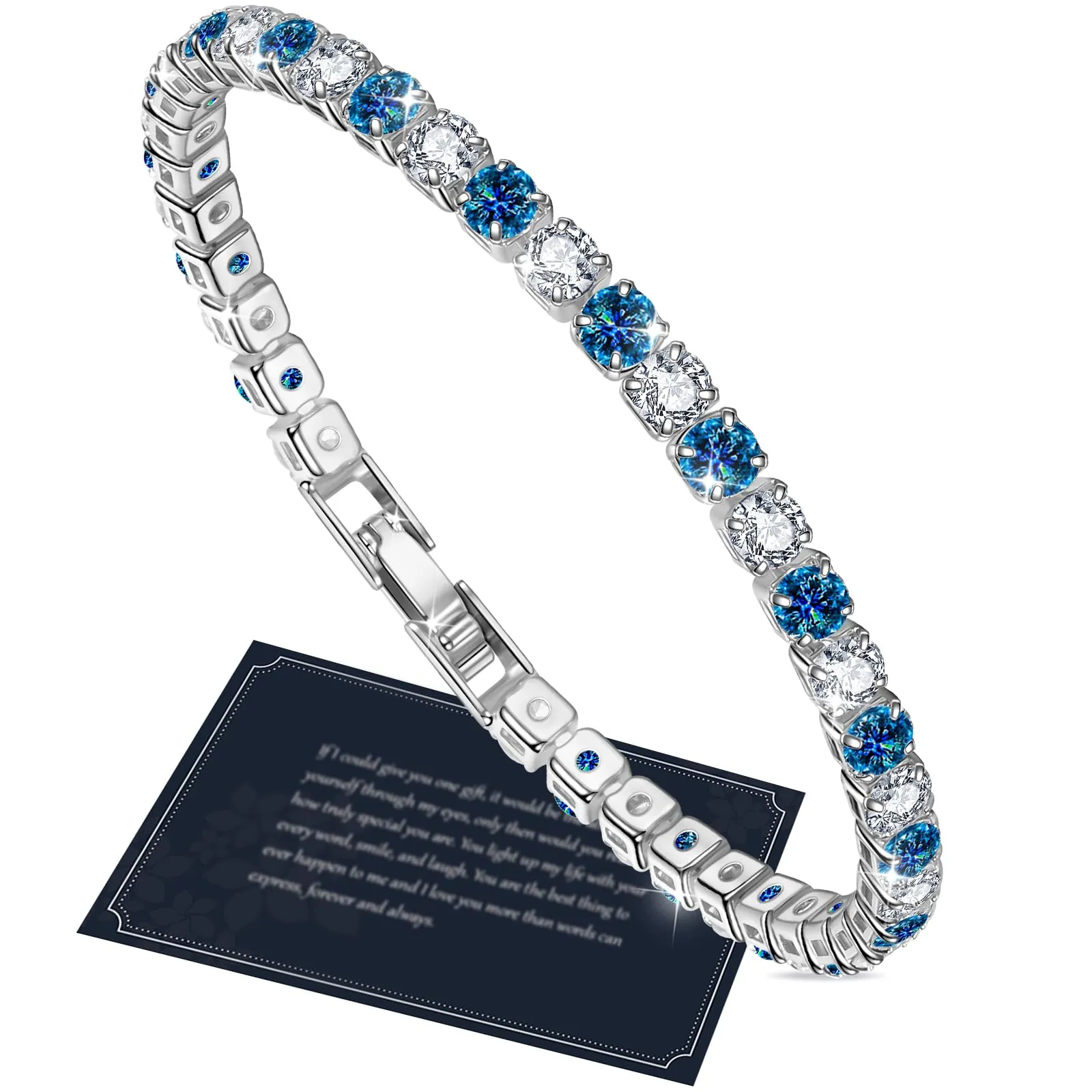 J.Fée Bracciale Tennis Donna in Argento 925, 17.5cm - immagine 1