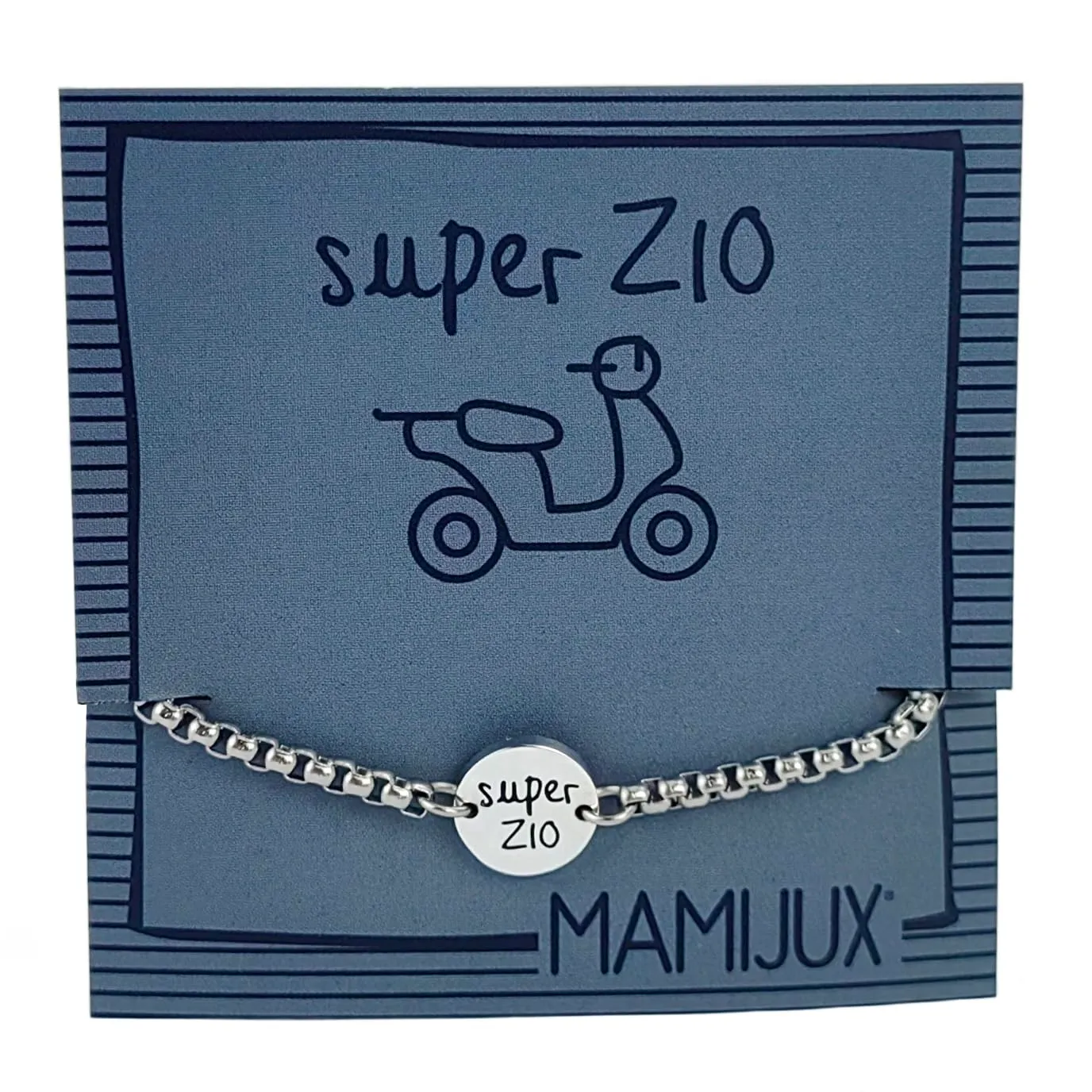 MAMIJUX Bracciale a Bottoncino in Acciaio per Zio - immagine 1