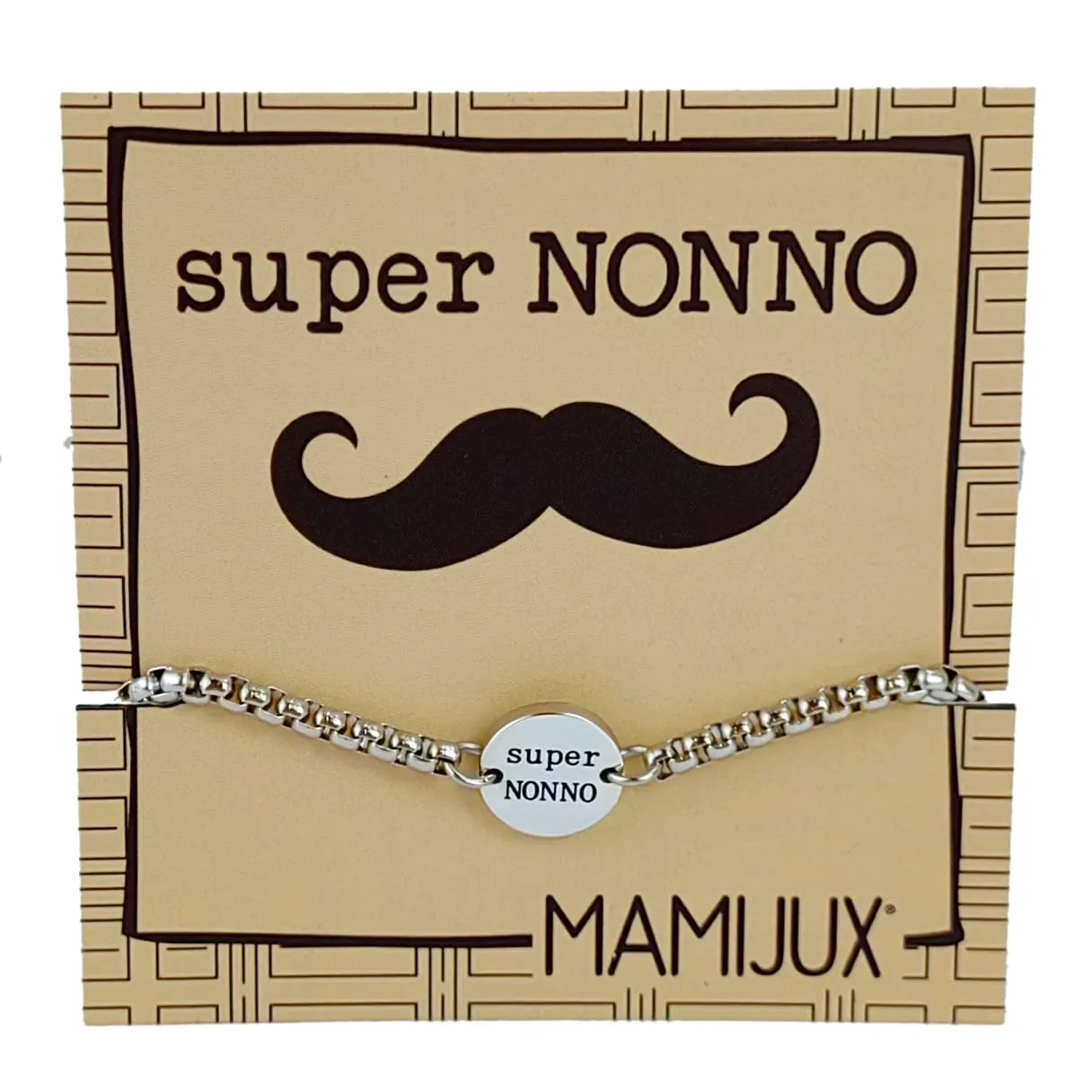 MAMIJUX Bracciale a Bottoncino in Acciaio per Nonno - immagine 1