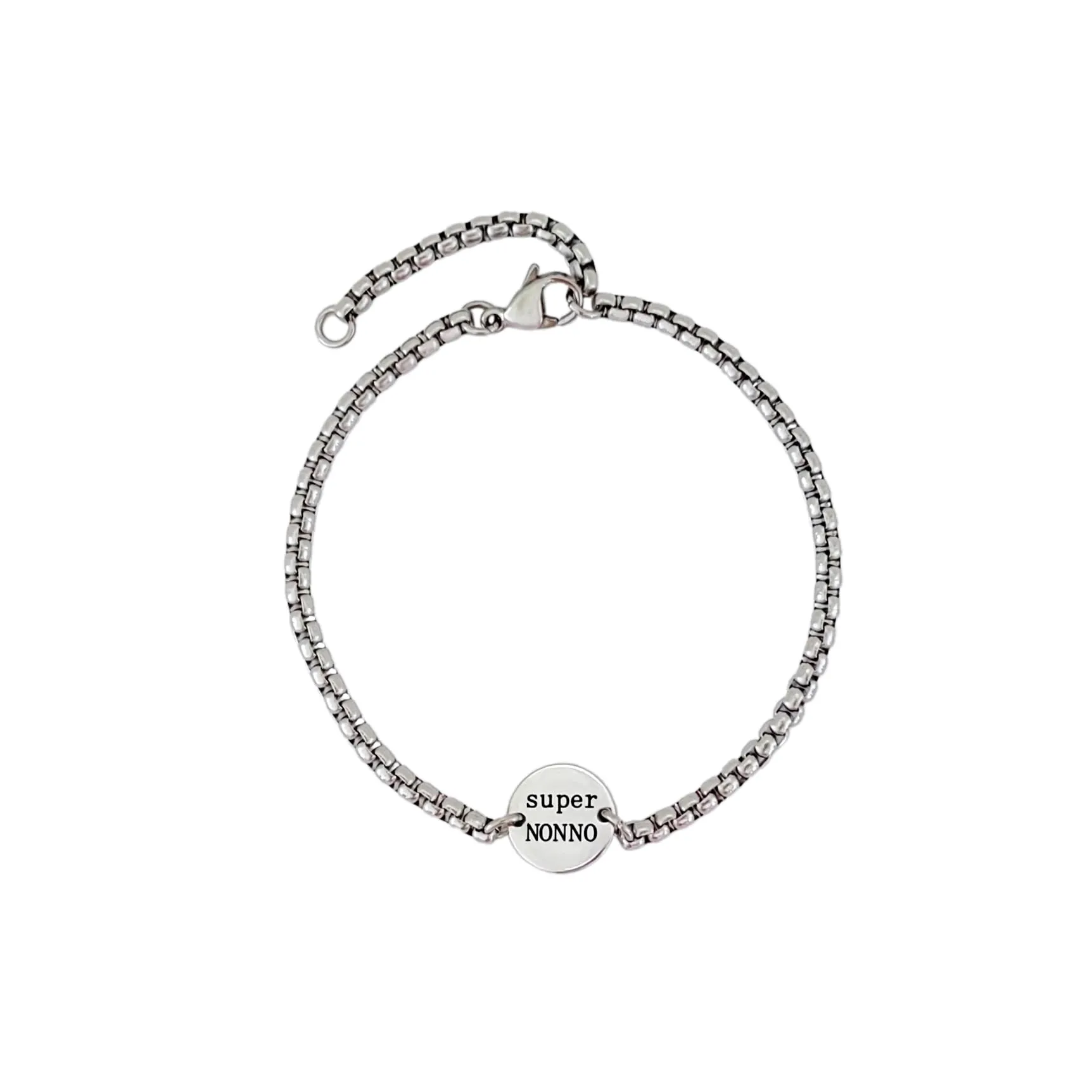 MAMIJUX Bracciale a Bottoncino in Acciaio per Nonno - immagine 2