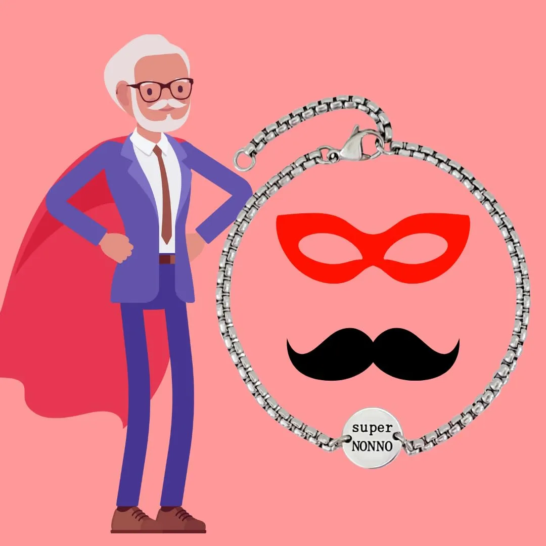 MAMIJUX Bracciale a Bottoncino in Acciaio per Nonno - immagine 5