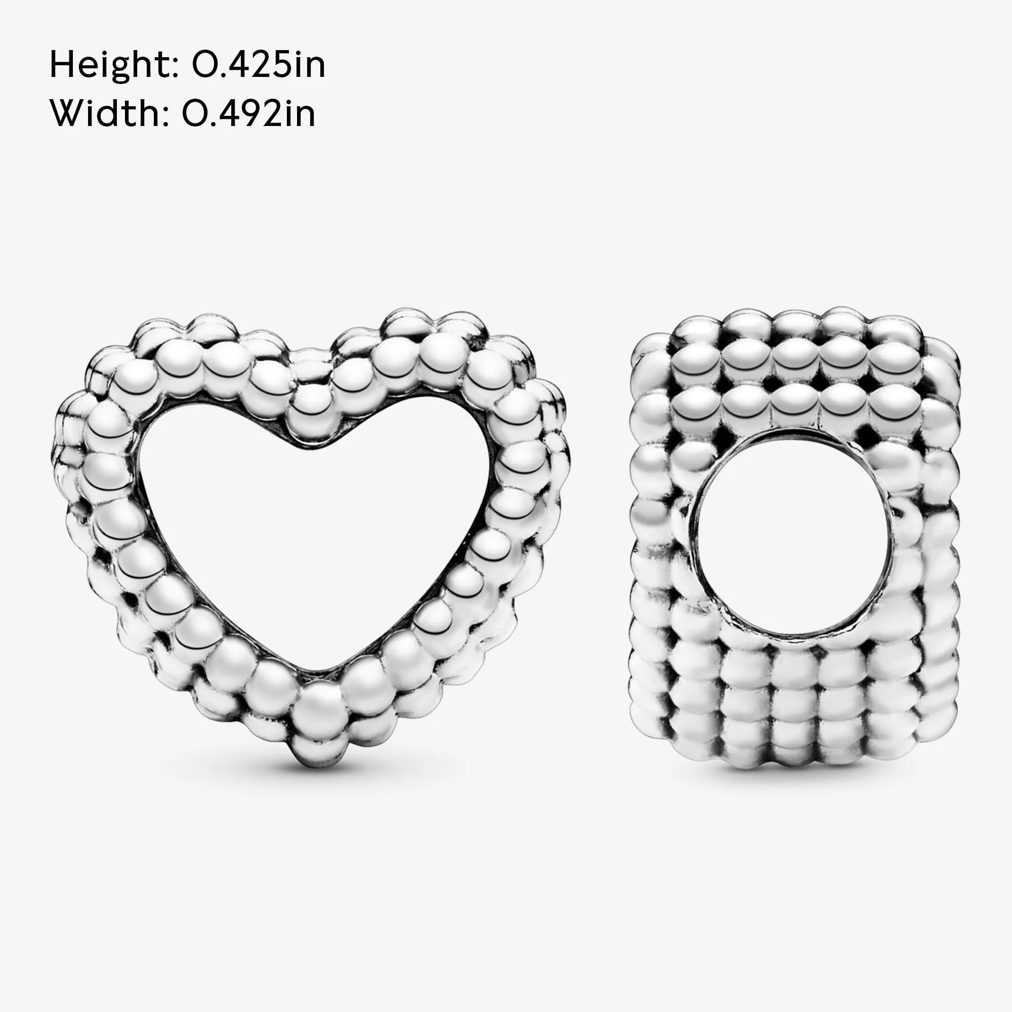 Pandora Ciondolo in argento con perline a forma di cuore aperto - immagine 6