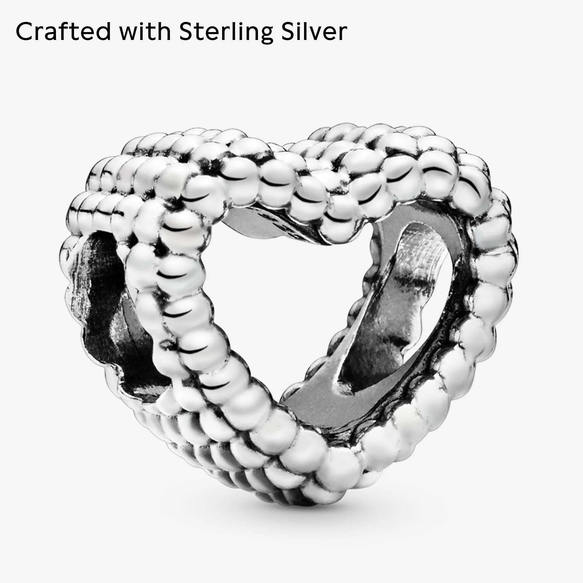 Pandora Ciondolo in argento con perline a forma di cuore aperto - immagine 7