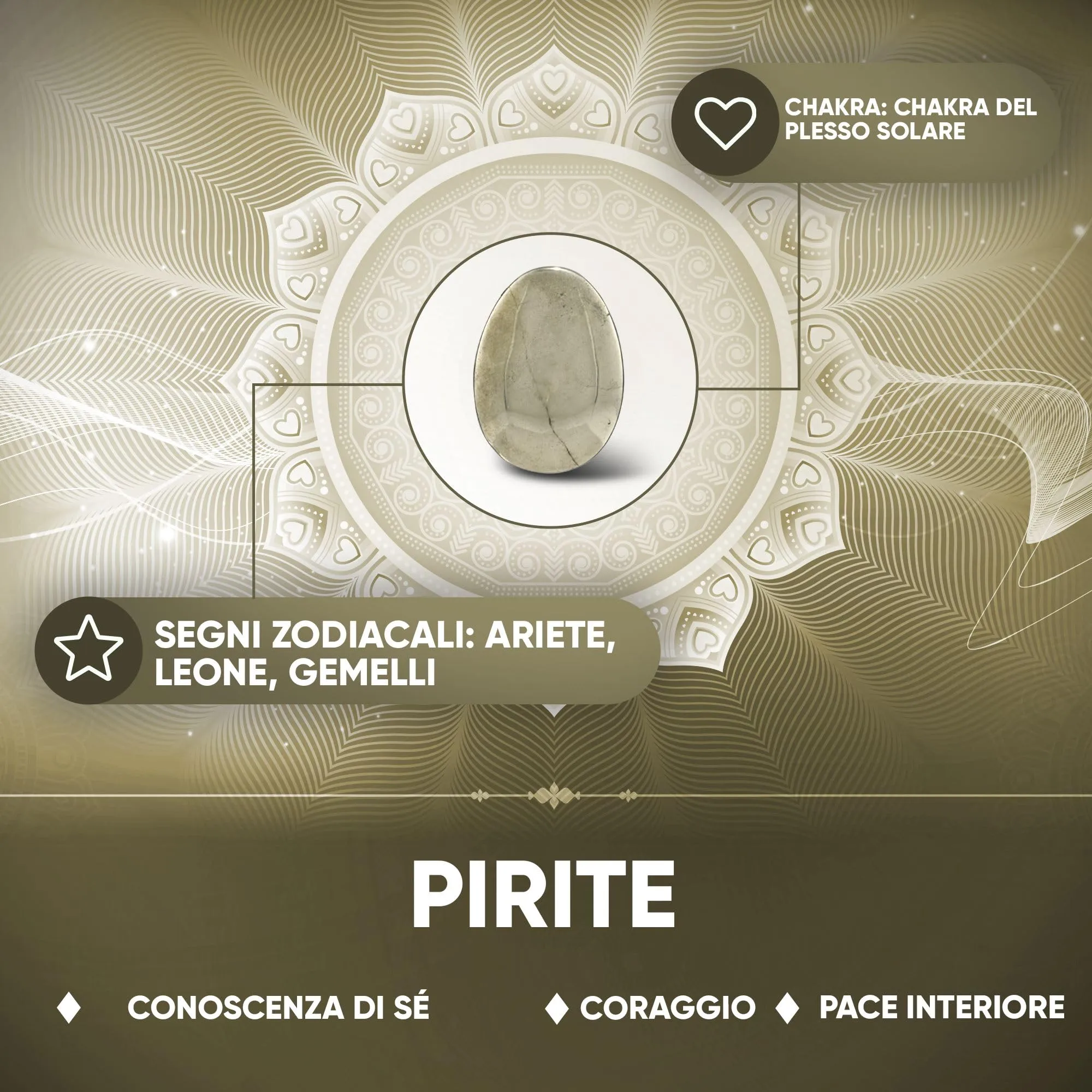 PURAJA Collana con ciondolo a goccia in Pirite naturale e cordino - immagine 7