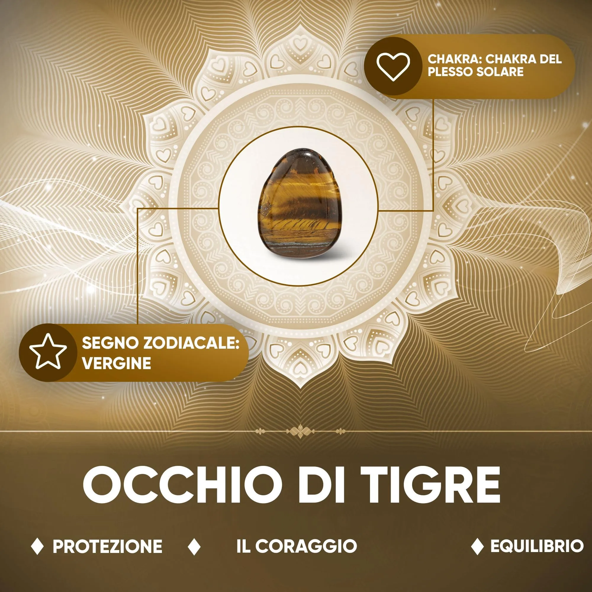 PURAJA Collana con ciondolo a goccia in pietra naturale Occhio di tigre e cordino - immagine 7