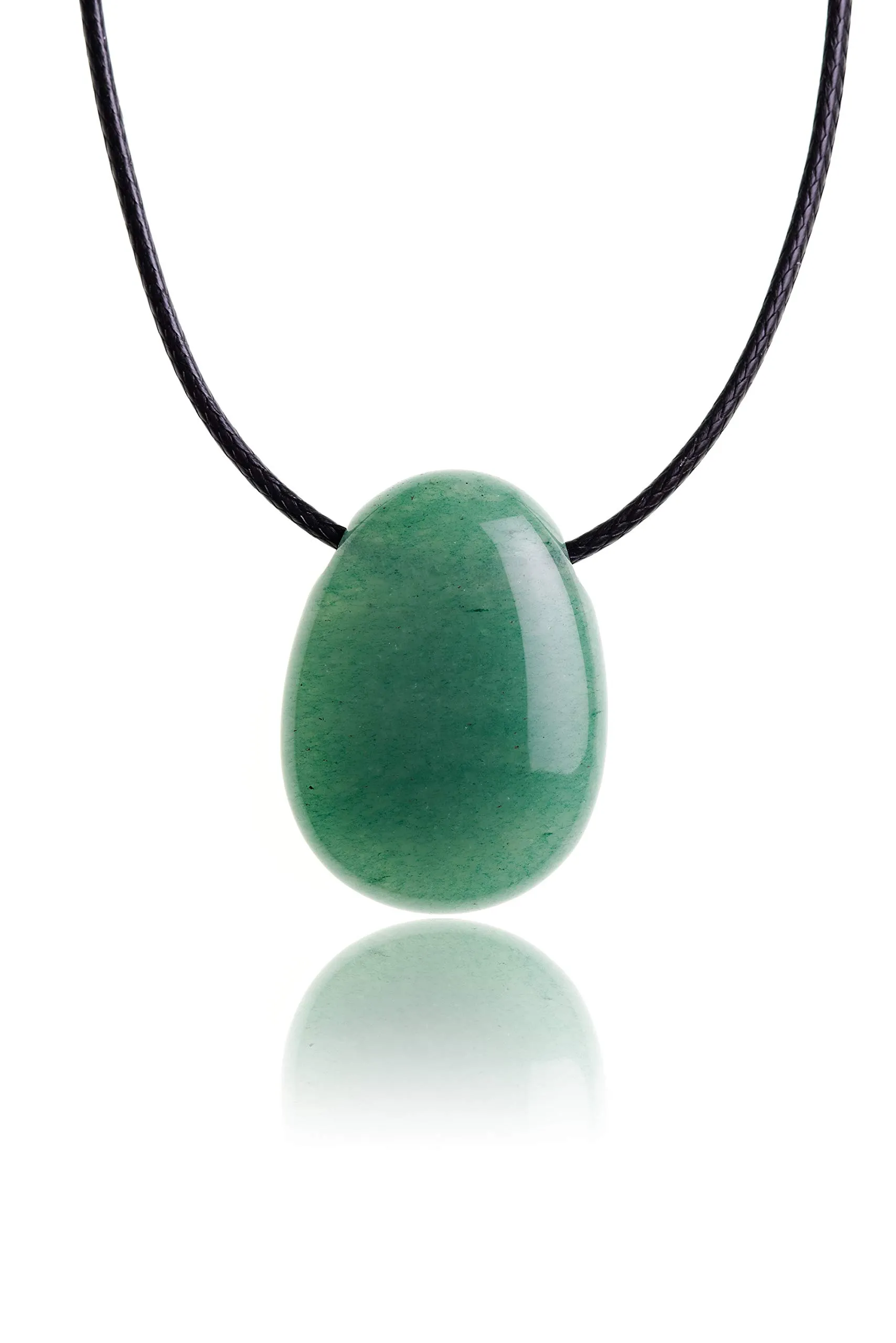 PURAJA Collana con Ciondolo a Goccia in Pietra Naturale Avventurina e Cordino - immagine 1