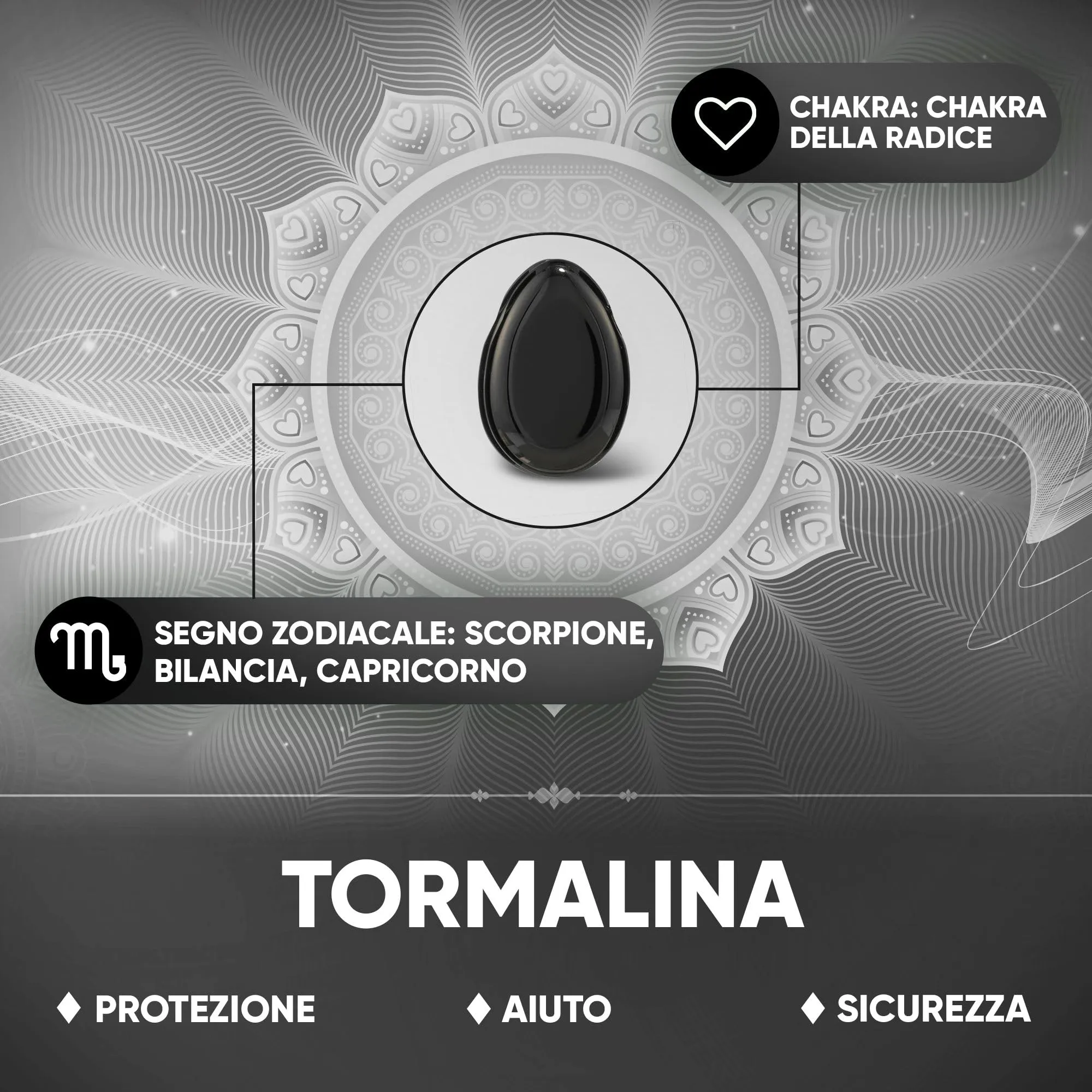 PURAJA Collana con Ciondolo a Goccia in Tormalina Naturale e Cordino - immagine 7