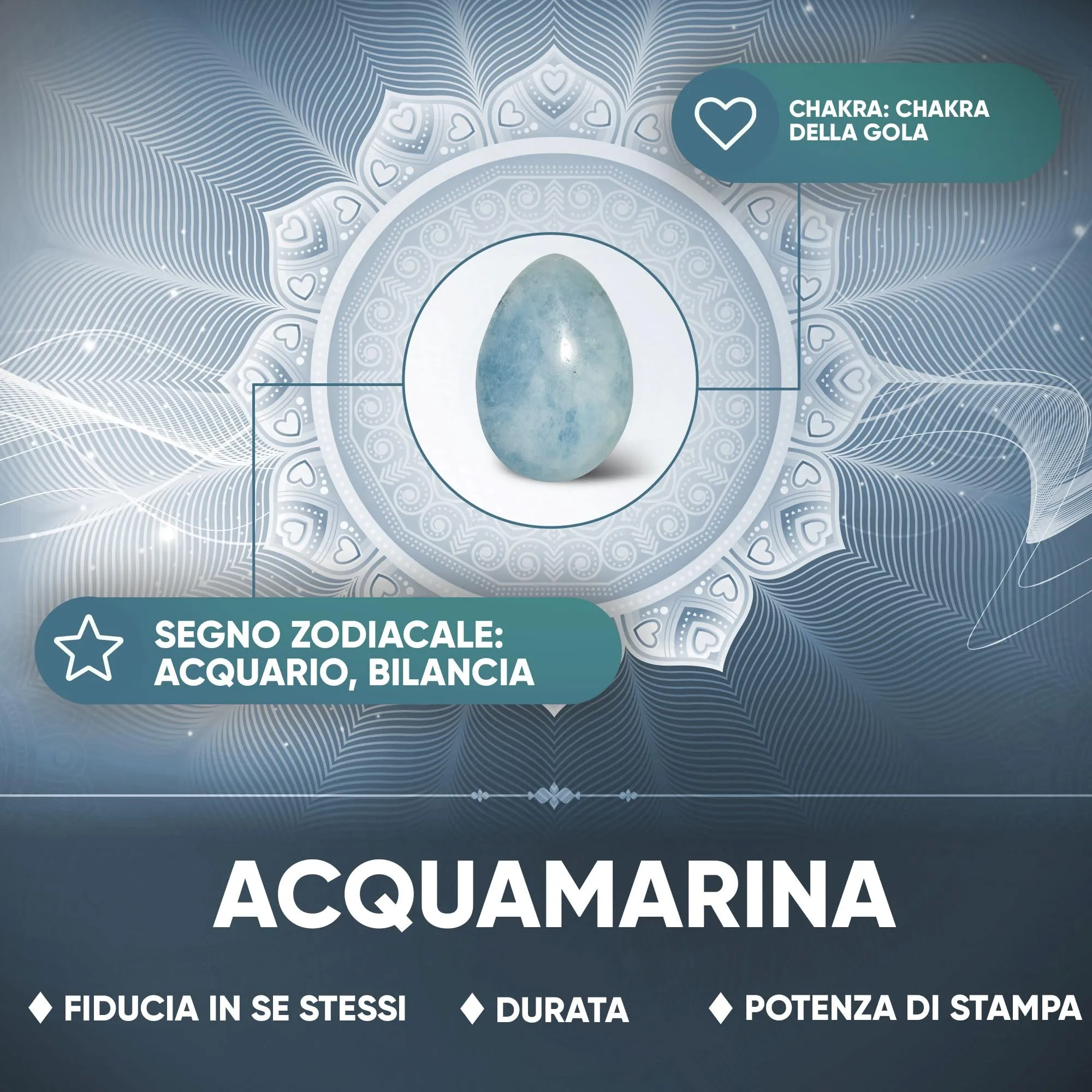 PURAJA Collana con ciondolo a goccia in pietra naturale Acquamarina e cordino sottile - immagine 7