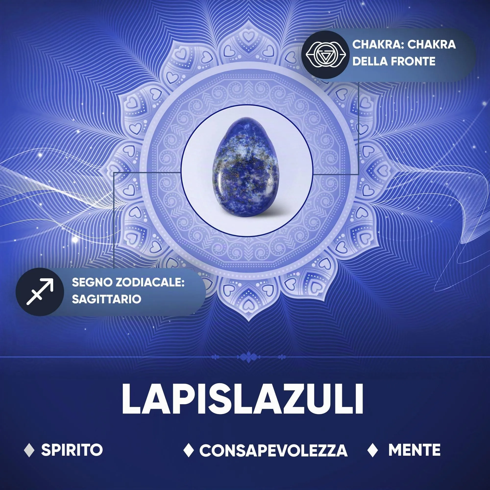 PURAJA Collana con ciondolo a goccia in pietra naturale Lapislazzuli e cordoncino - immagine 7