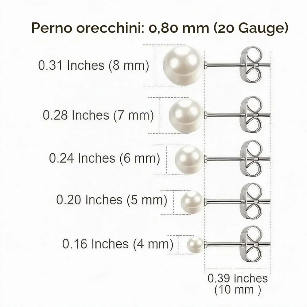 TSUOUKL Orecchini di Perle da Donna in Argento 925, Ipoallergenici, Set 5 Paia Taglie Miste - immagine 2