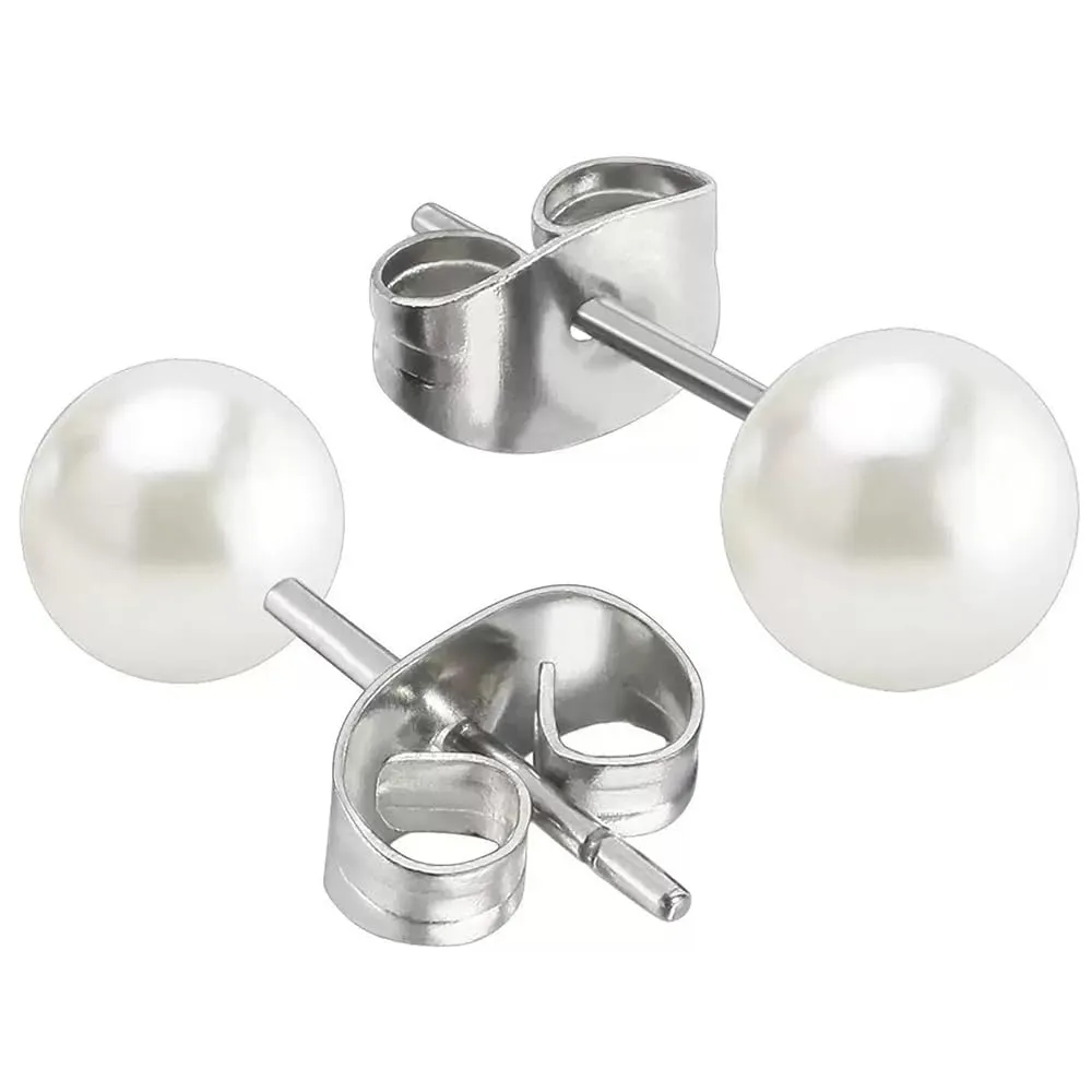 TSUOUKL Orecchini di Perle da Donna in Argento 925, Ipoallergenici, Set 5 Paia Taglie Miste - immagine 3