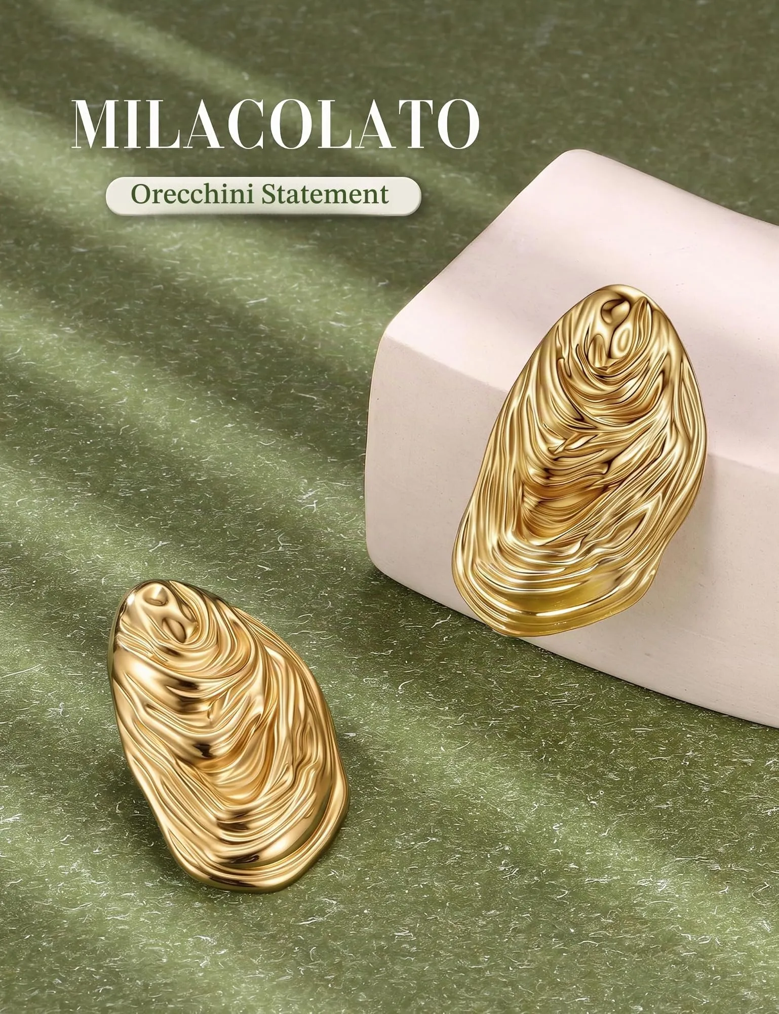Milacolato Orecchini Donna Oro Statement Anallergici - immagine 8