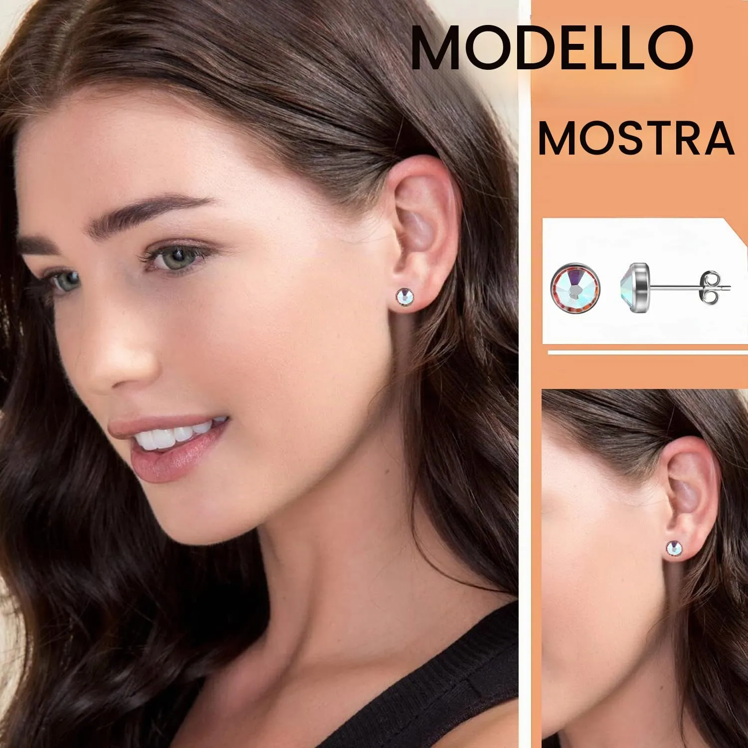 Artskin Orecchini in titanio ipoallergenici per donna e ragazza, 3 mm - immagine 3