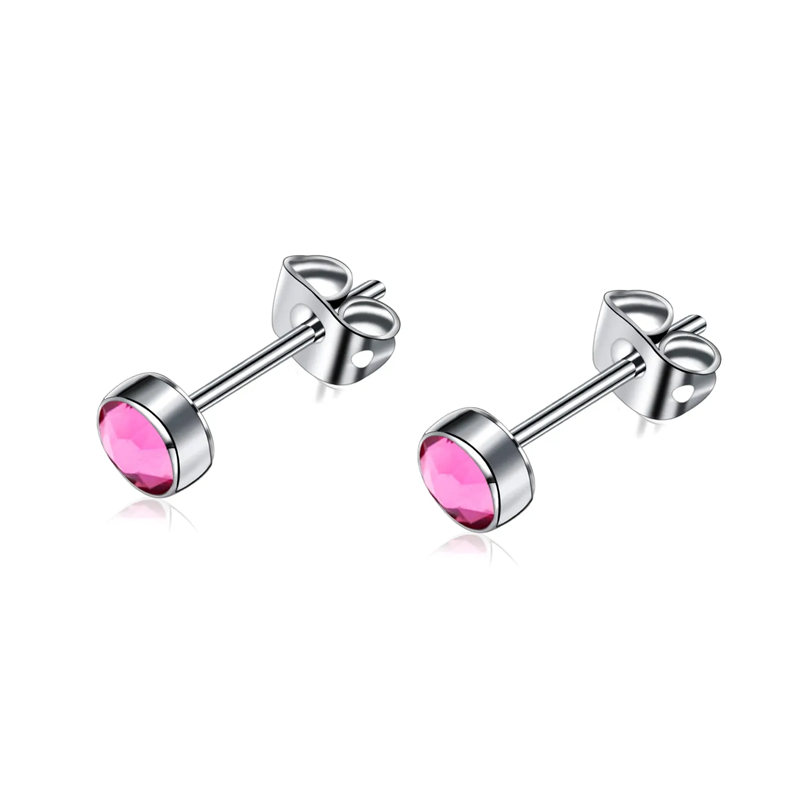 Artskin Orecchini a bottone in titanio ipoallergenici 4 mm, Oro Rosa - immagine 1