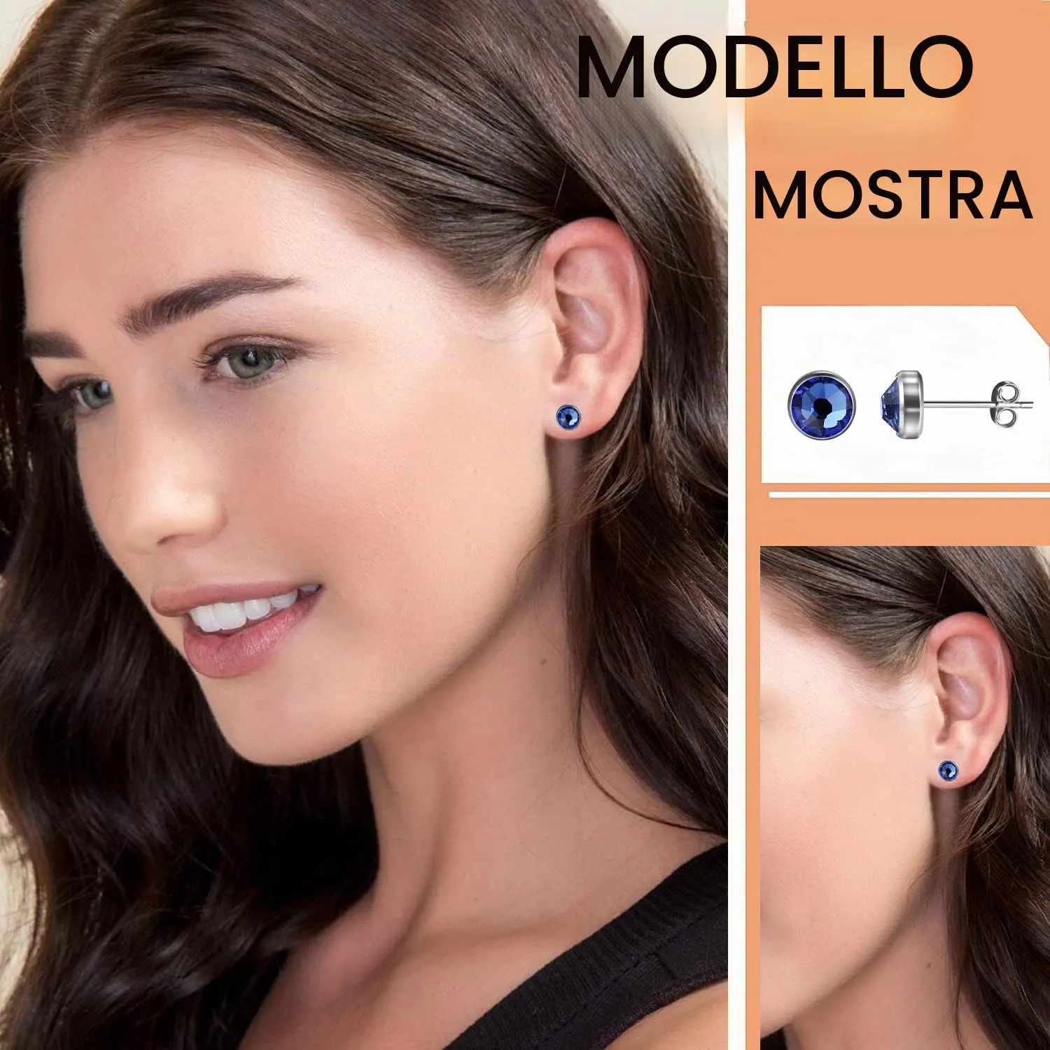 Artskin Orecchini in titanio ipoallergenici 3 mm per donna e ragazza - immagine 3